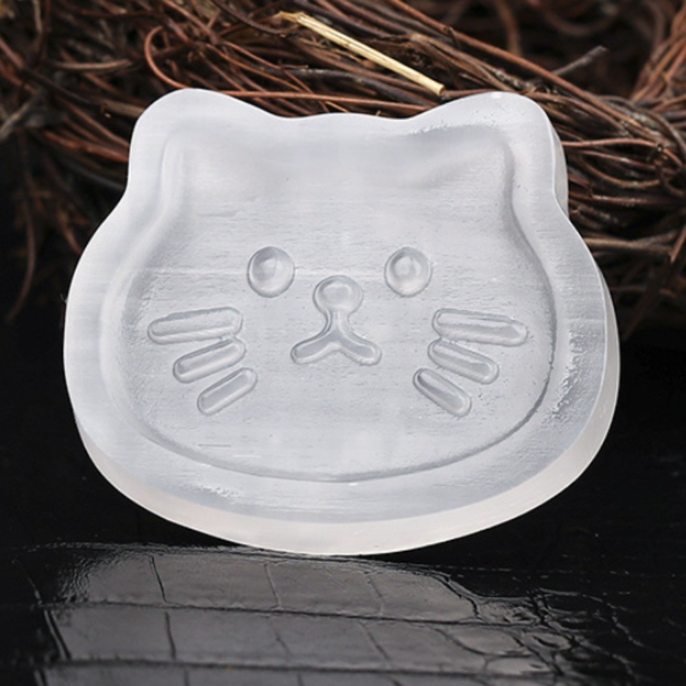 Gypsum Hand Carved Cat Bowl Shape Reiki Healing Spiritual Energy Craft Gift1pcs