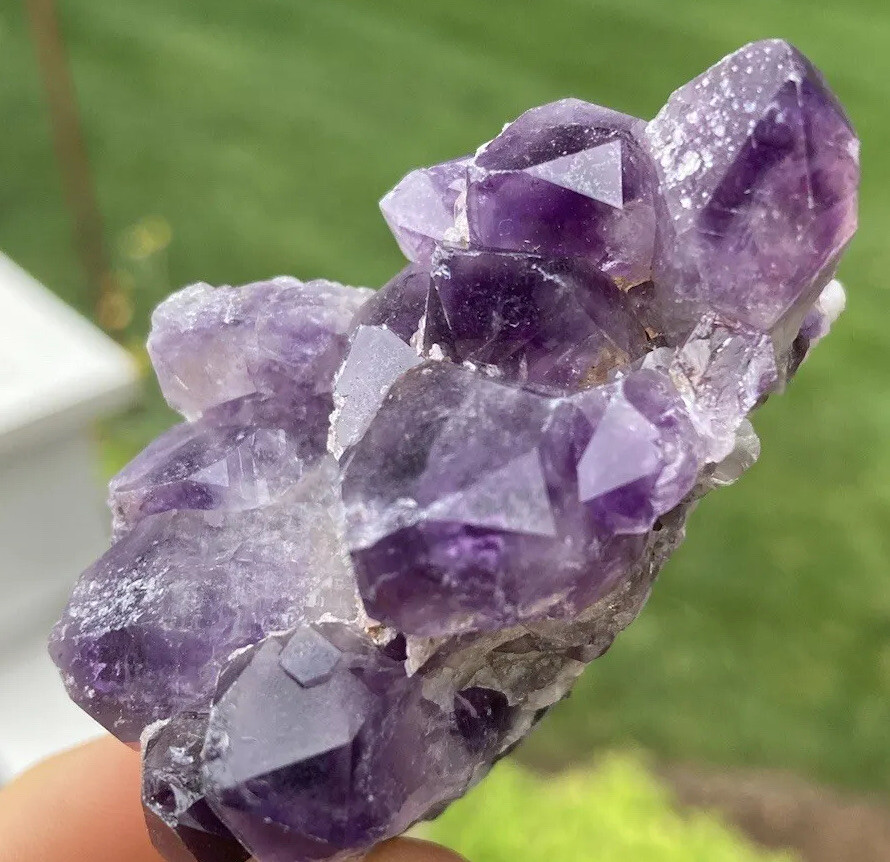 DARK PURPLE AMETHYST Quartz Crystal Mineral Point Cluster MAPATIZYA ZAMBIA 2.6″