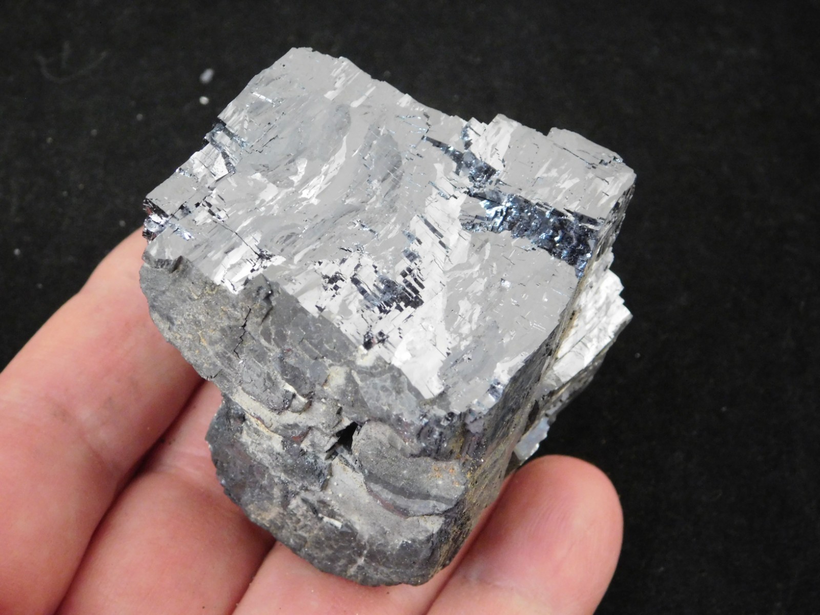 Big! Super Heavy! Stepped GALENA Crystal CUBE 100% Natural Missouri 413gr