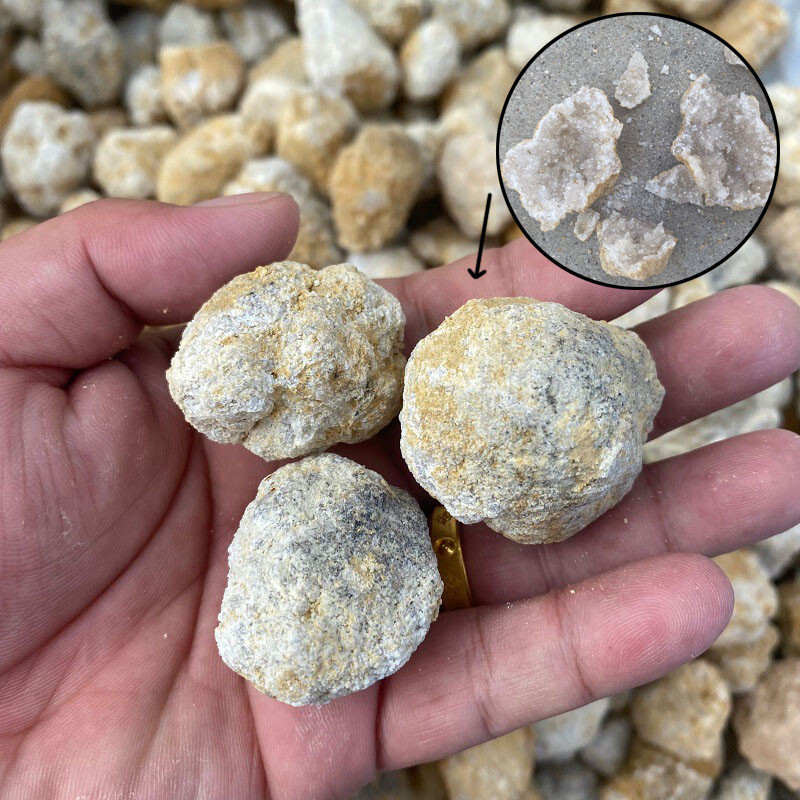3PCs 1.5” – 2”Geode Unopened Lot Crack Break Your Own Geode Unbroken Quartz