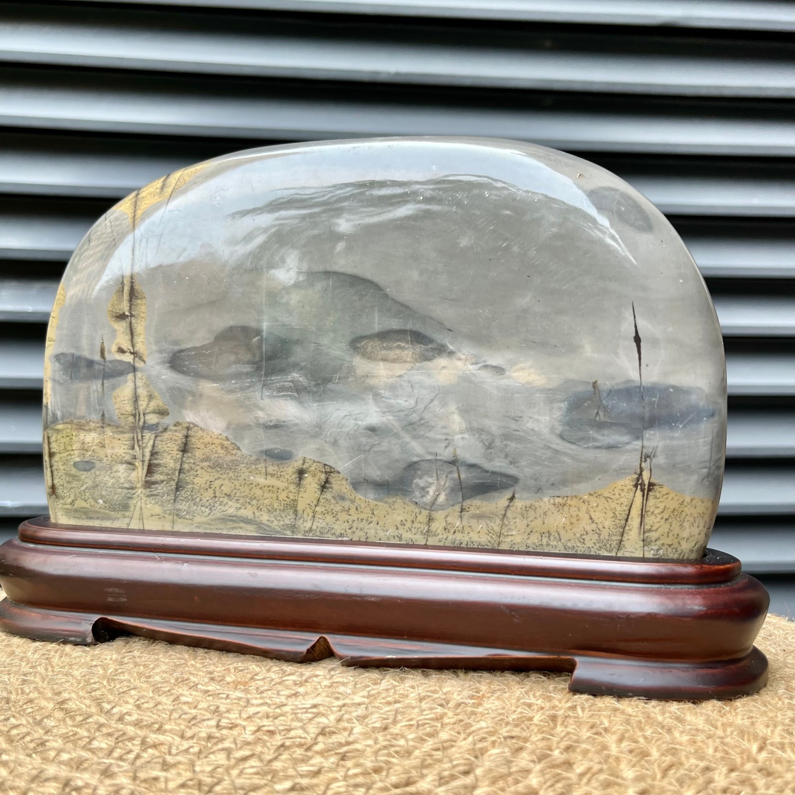 Natural Scenic Stone Harmony Pattern Display Art w/ Stand 3.7 lb