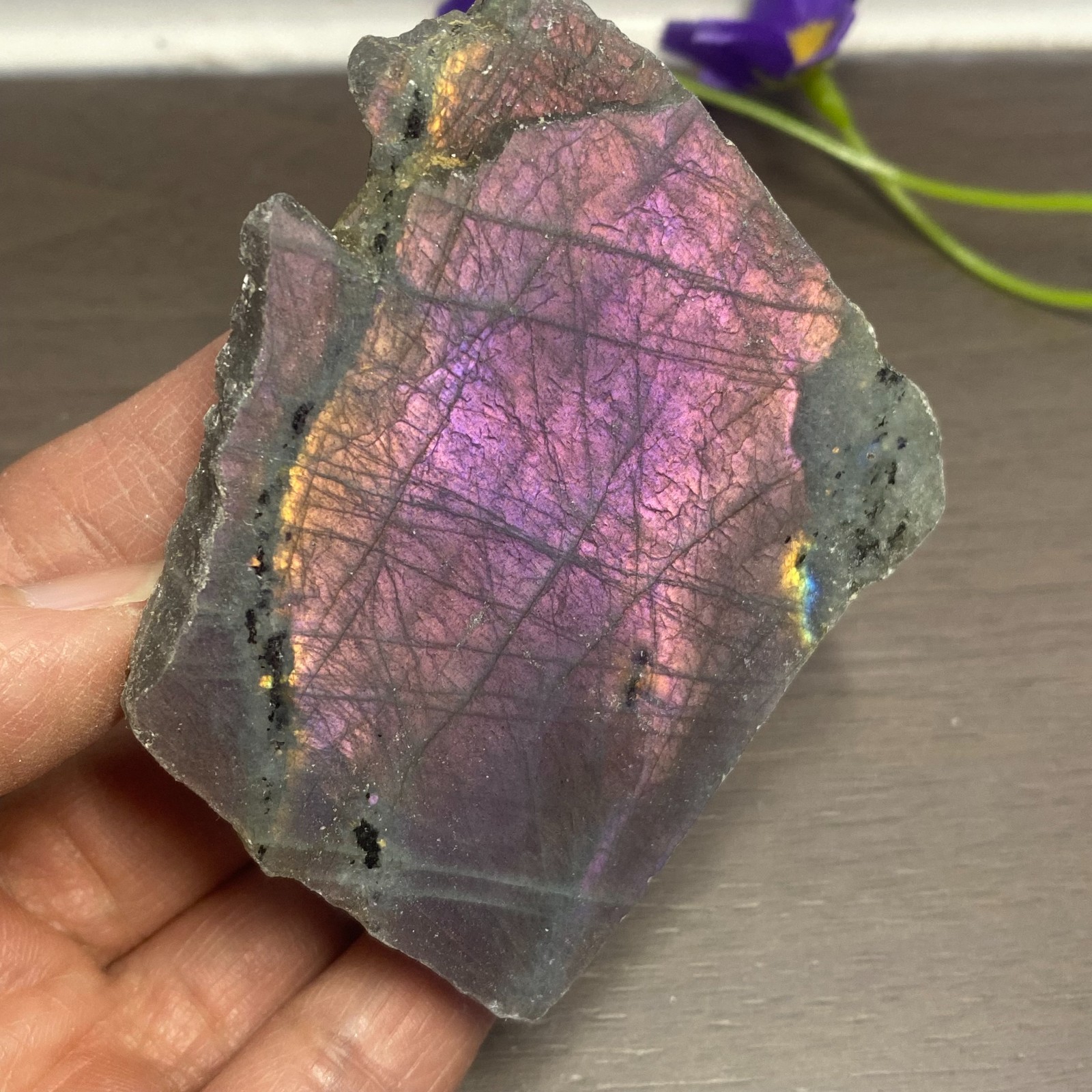 111.5g Top Labradorite Crystal Stone Rough Mineral Specimen Healing