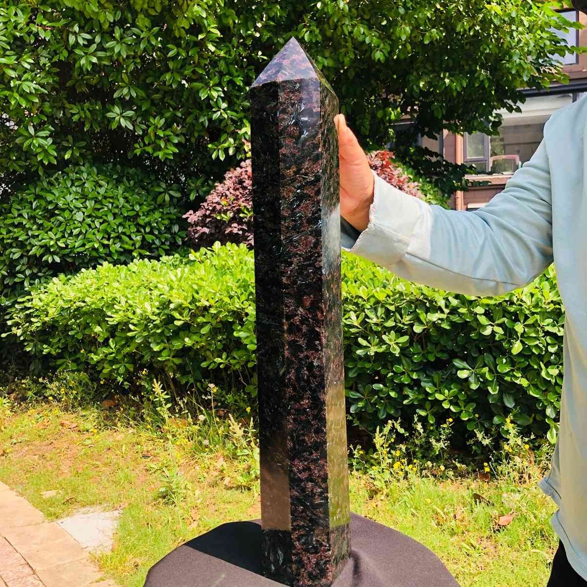 16.61LB Natural Fireworks Stone Obelisk Quartz Tower Crystal Wand Point Healing