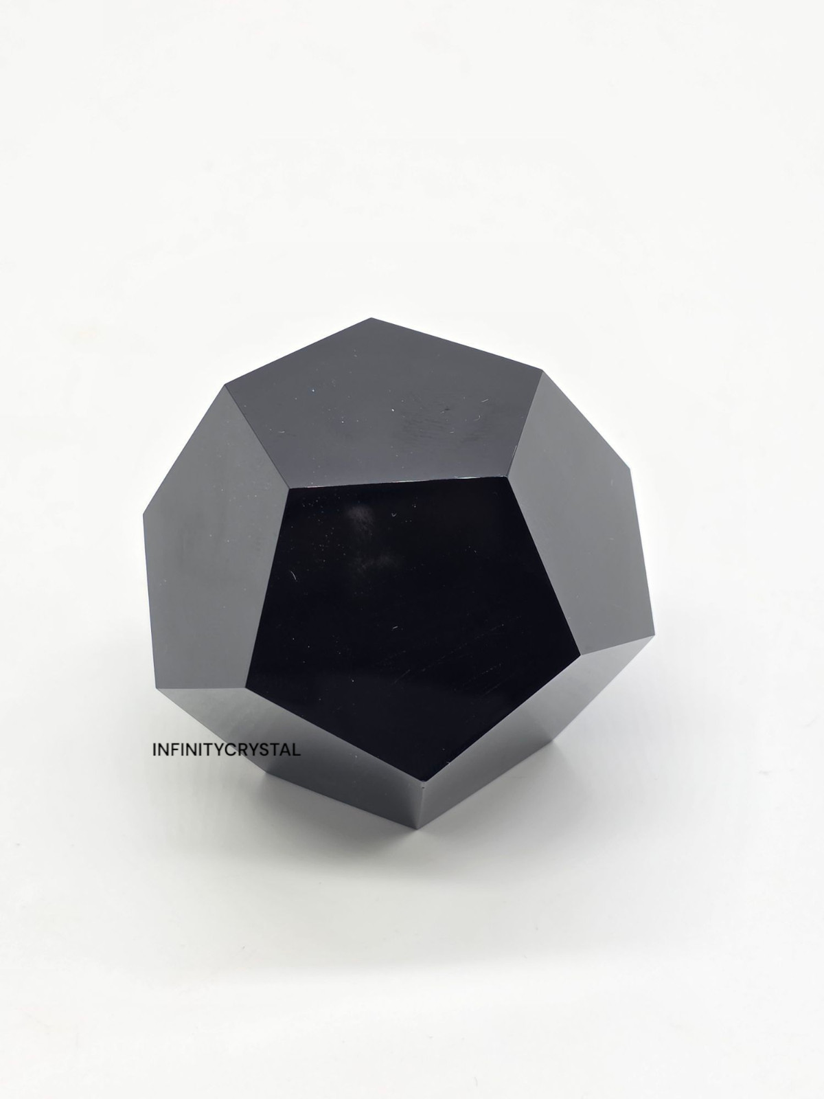 Obsidian Dodecahedron Crystal (40-50mm) – Handmade Sacred Geometry Tool Energy.