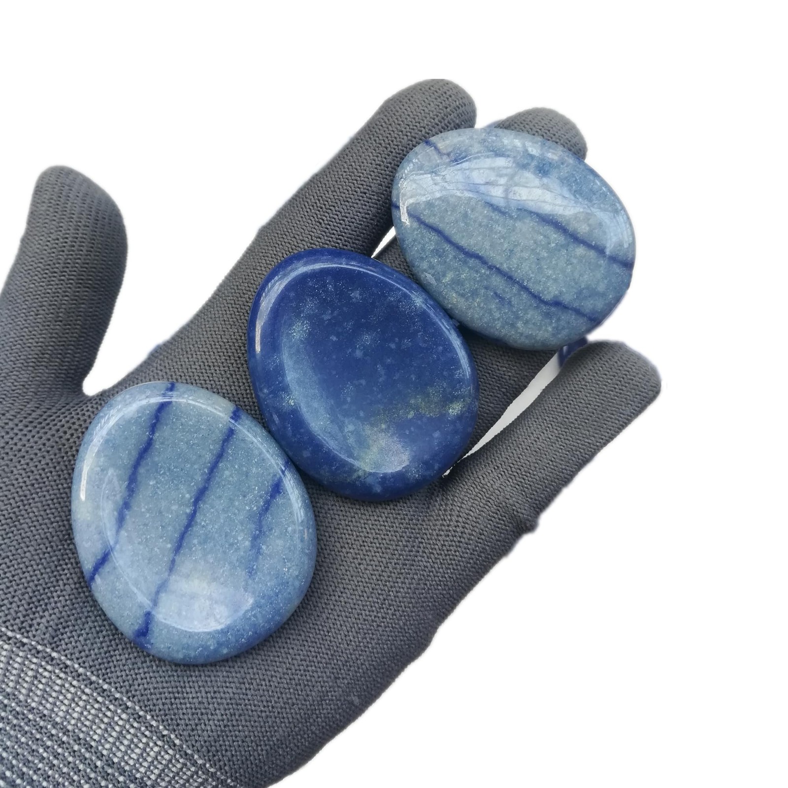 Natural Blue Aventurine Water Drop Chakra Thumb Worry Crystals and Healing St…