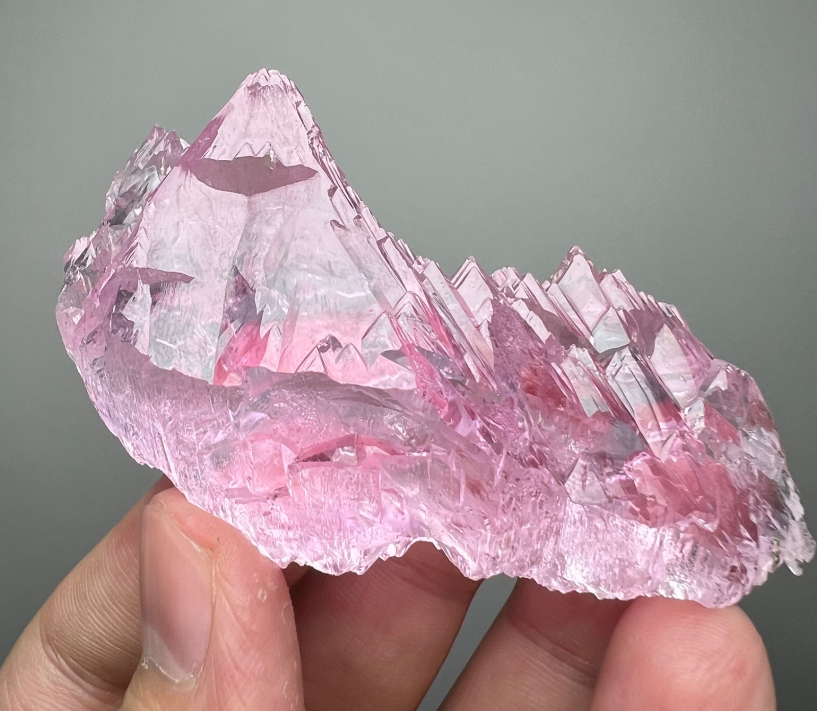 93 Gr. DT Feather-Like Pink Spodumene var. Kunzite Crystal Cluster – Afghanistan