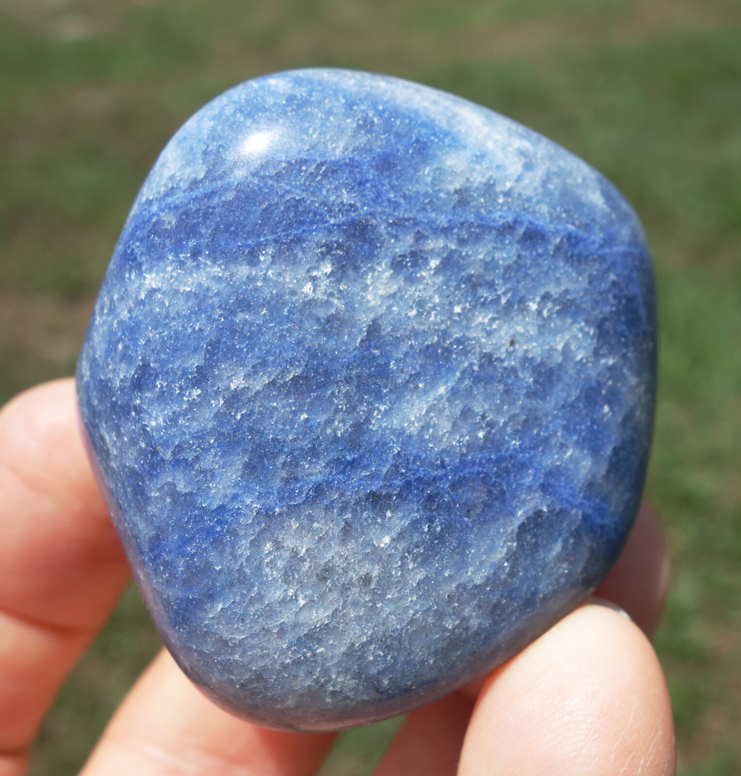 Blue DUMORTIERITE in Quartz Crystal Brazil Freeform Polished New Old Stock #3