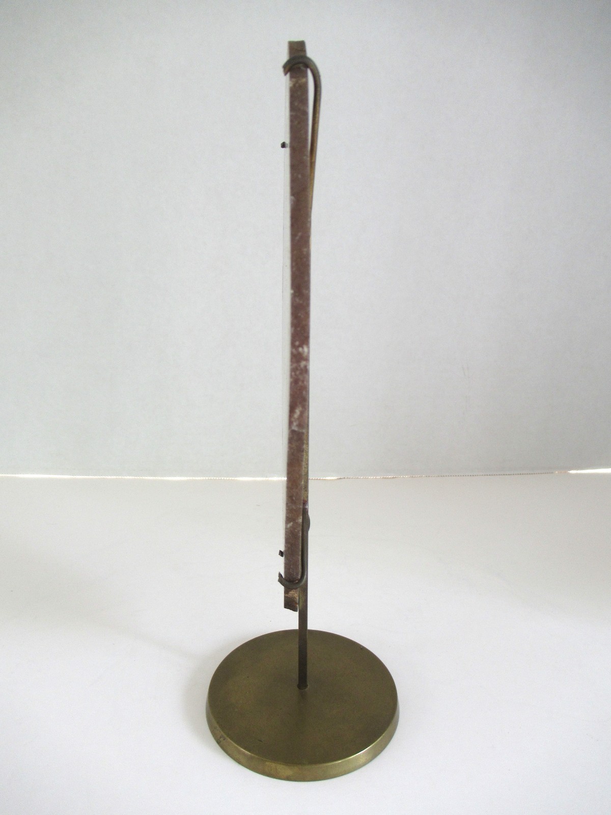 Vintage 10″ Tall Agate Slice on Brass Stand, Marked India, Stone Display Piece