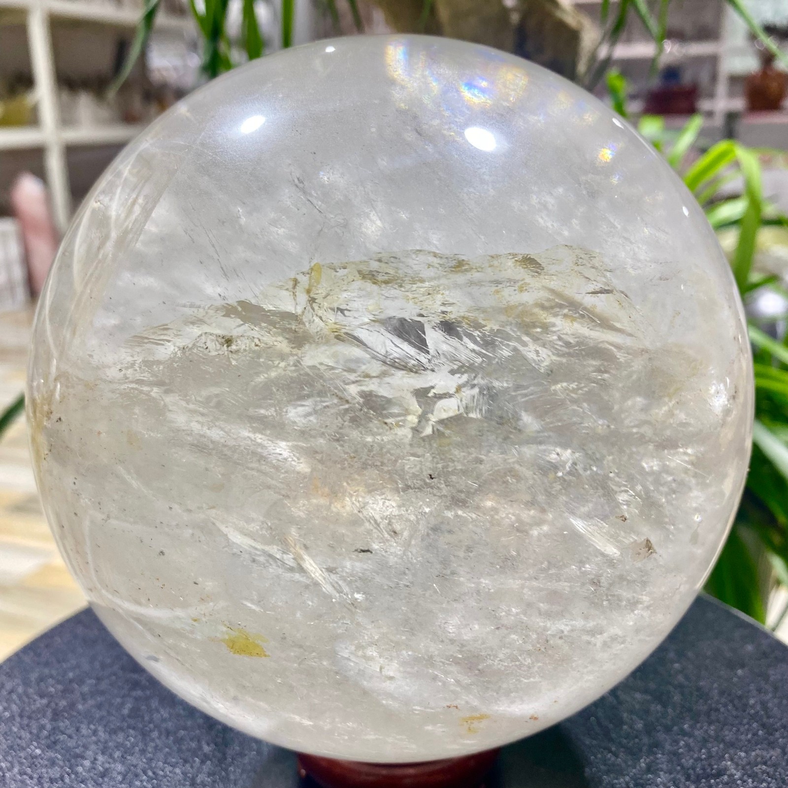 10.8LB white crystal transparent quartz crystal ball Reiki repair