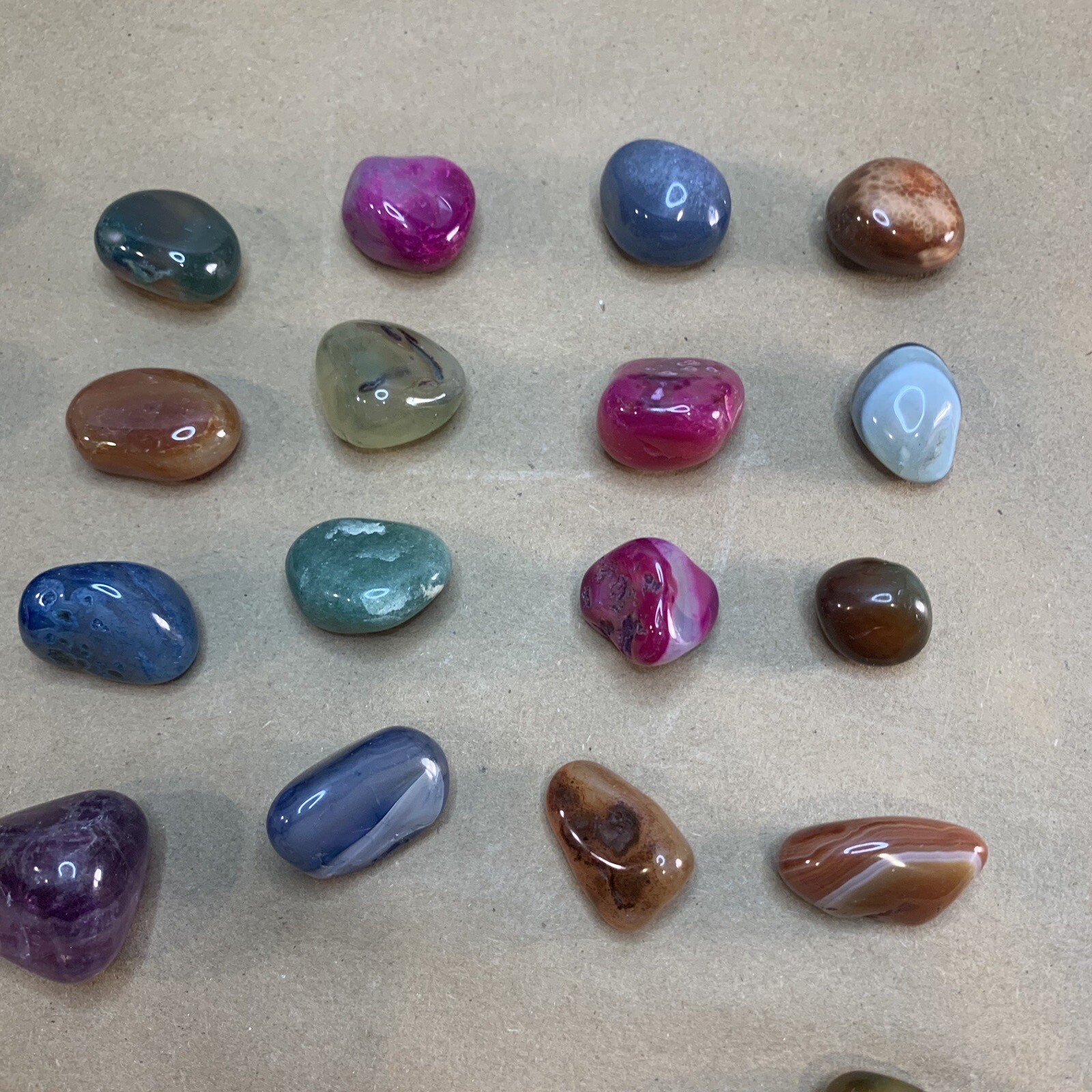 Assorted Multicolored Polished Crystals Stones 15oz