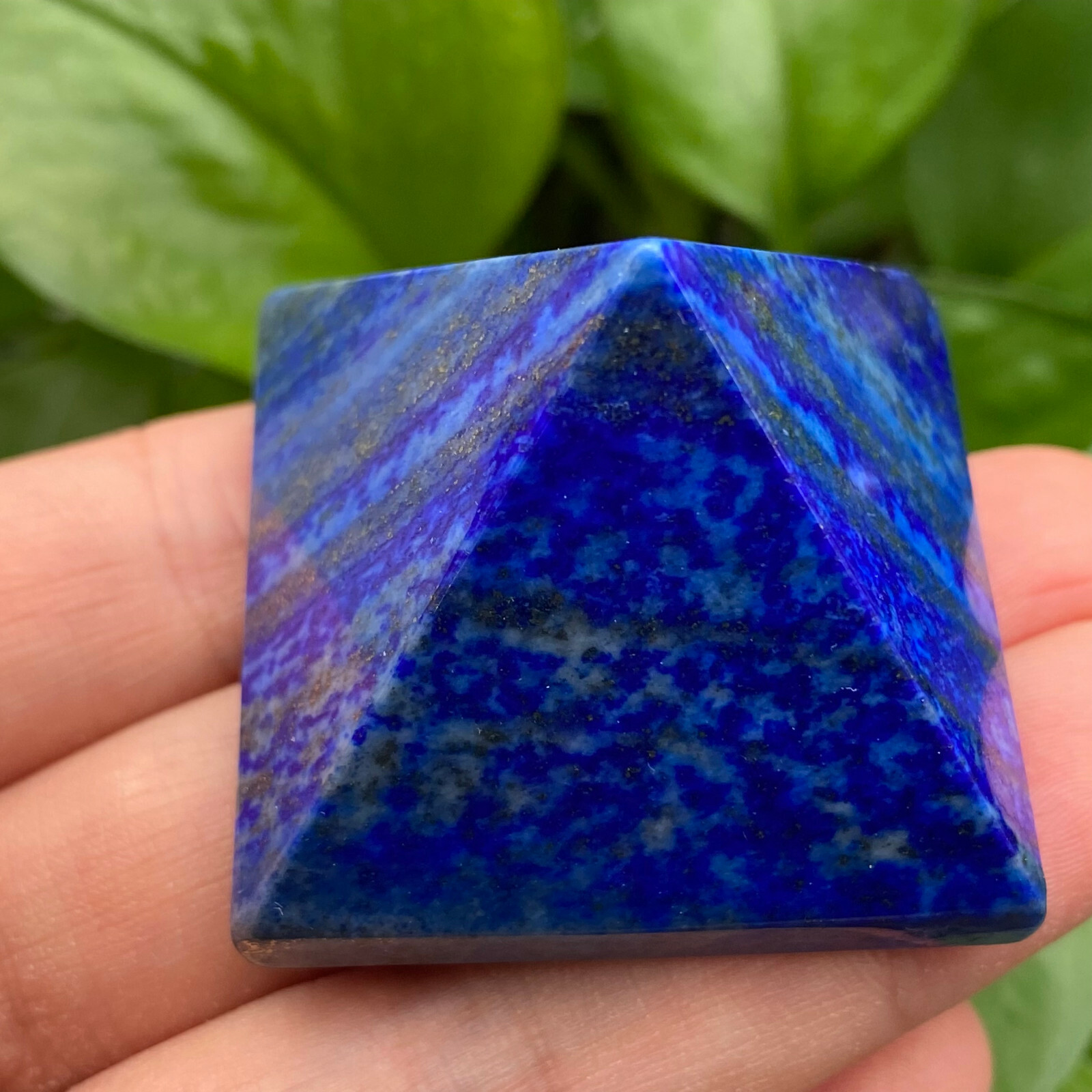 1PC Natural lapis lazuli Quartz Pyramid Carved Crystal Point Reiki healing 40mm