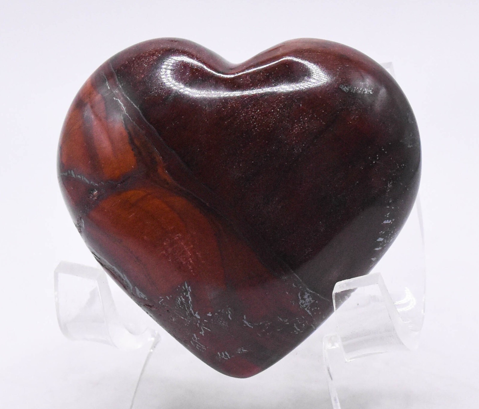 2.5″ 150g Deep Red Tiger’s Eye Heart Polished Gemstone Crystla Mineral S. Africa