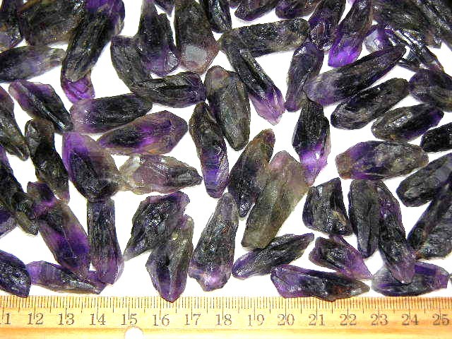 Amethyst crystals Zambia 1 ounce lots gemmy grape 3/4-1 1/2 inch 7-10 crystals