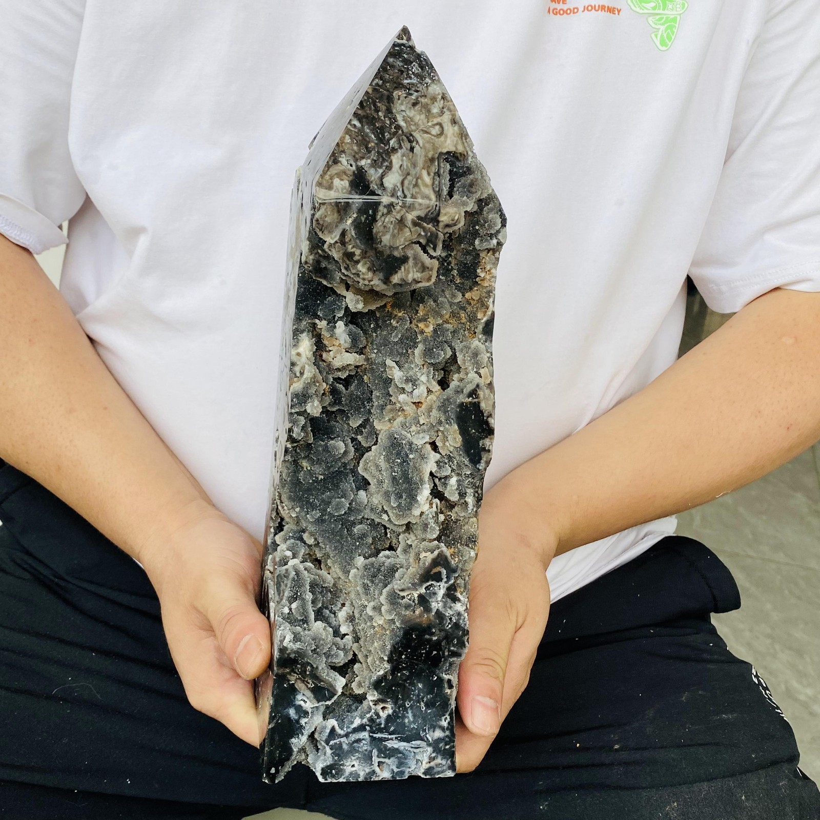 Natural Sphalerite ore Quartz Obelisk Quartz Crystal Reiki Healing 4000g