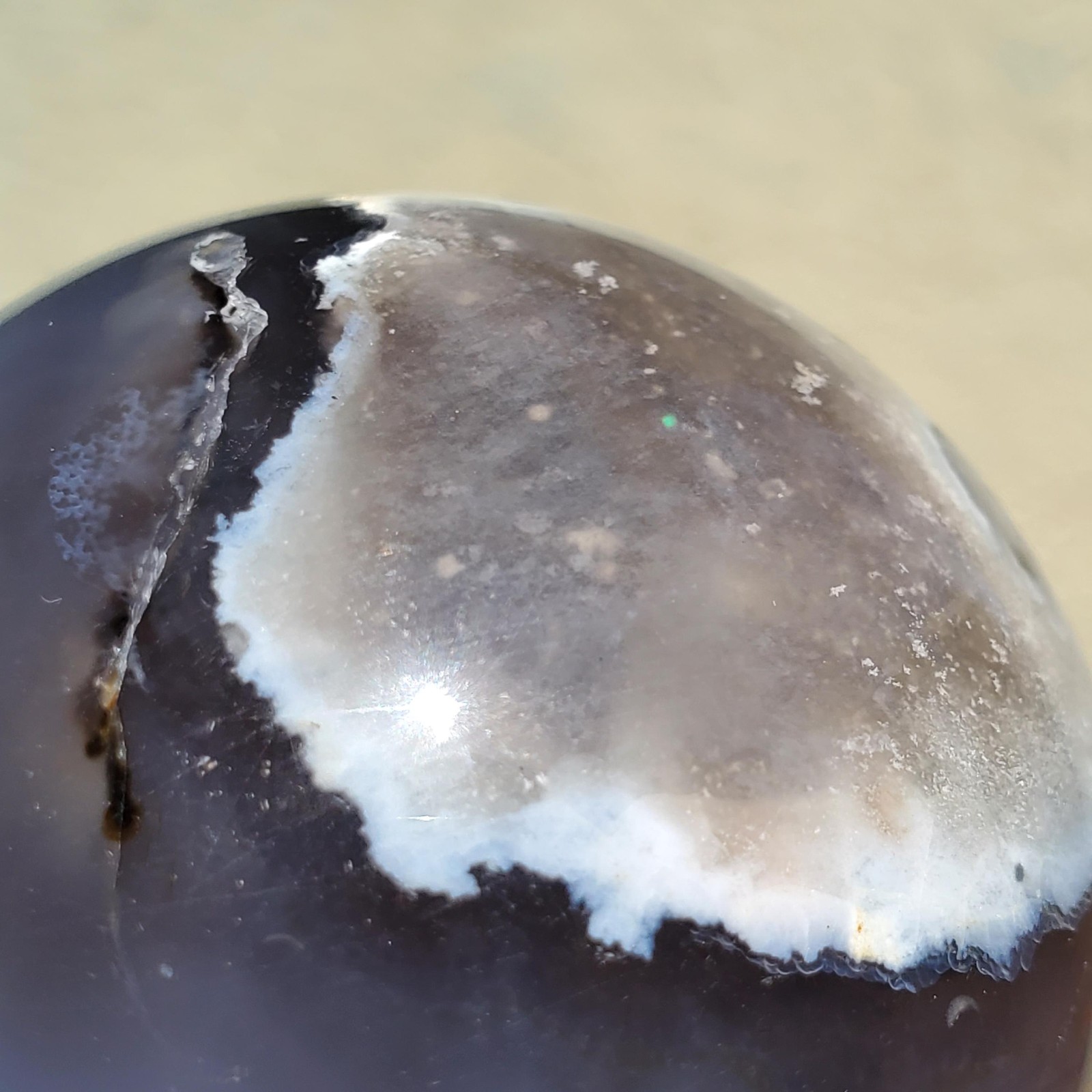 Dark Blue Flower Agate w/ Transparency Sphere | A Grade | 162 grams