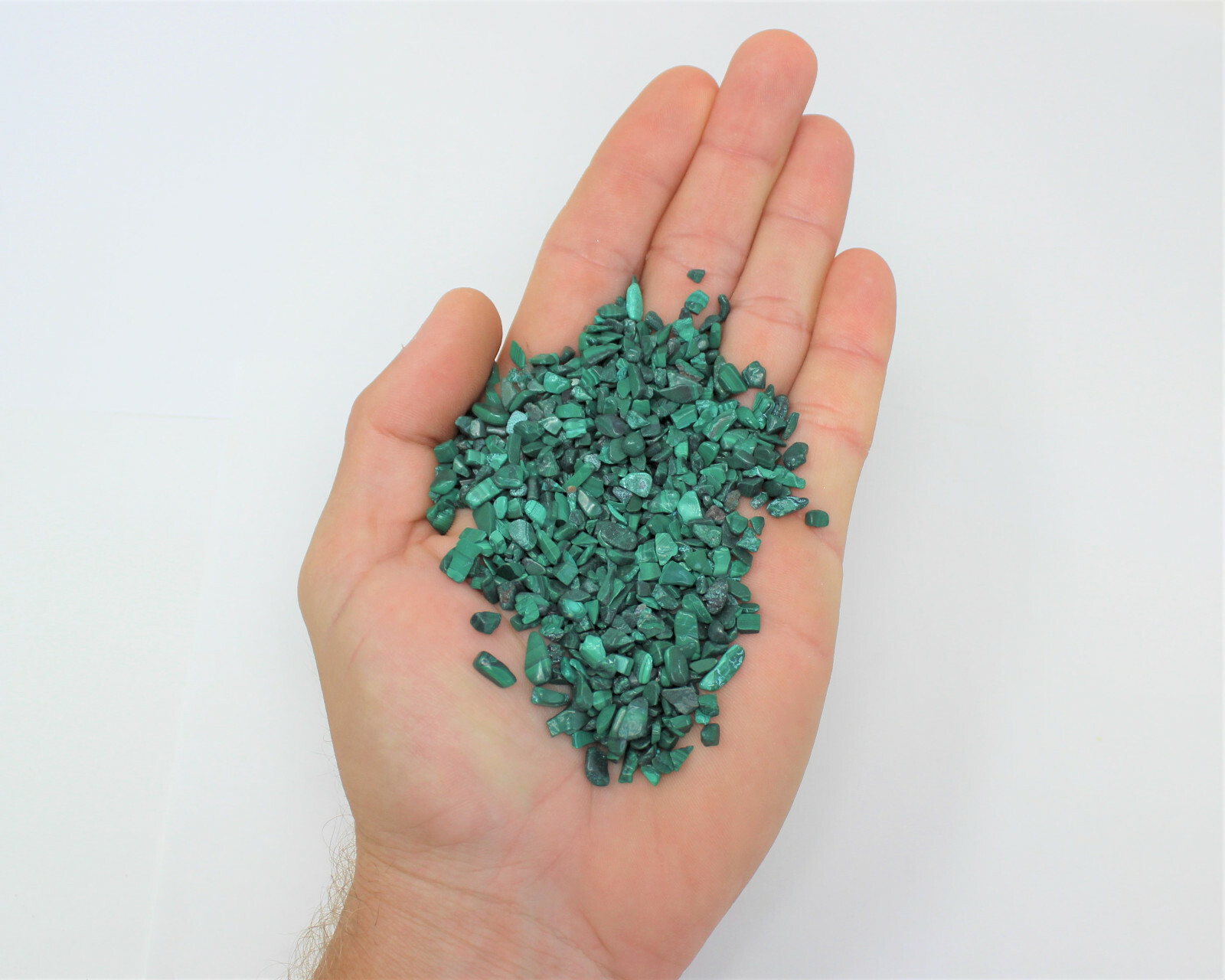 Malachite Semi Tumbled Gemstone Mini Chips 3-6 mm, ‘A’ Grade Wholesale Bulk Lot