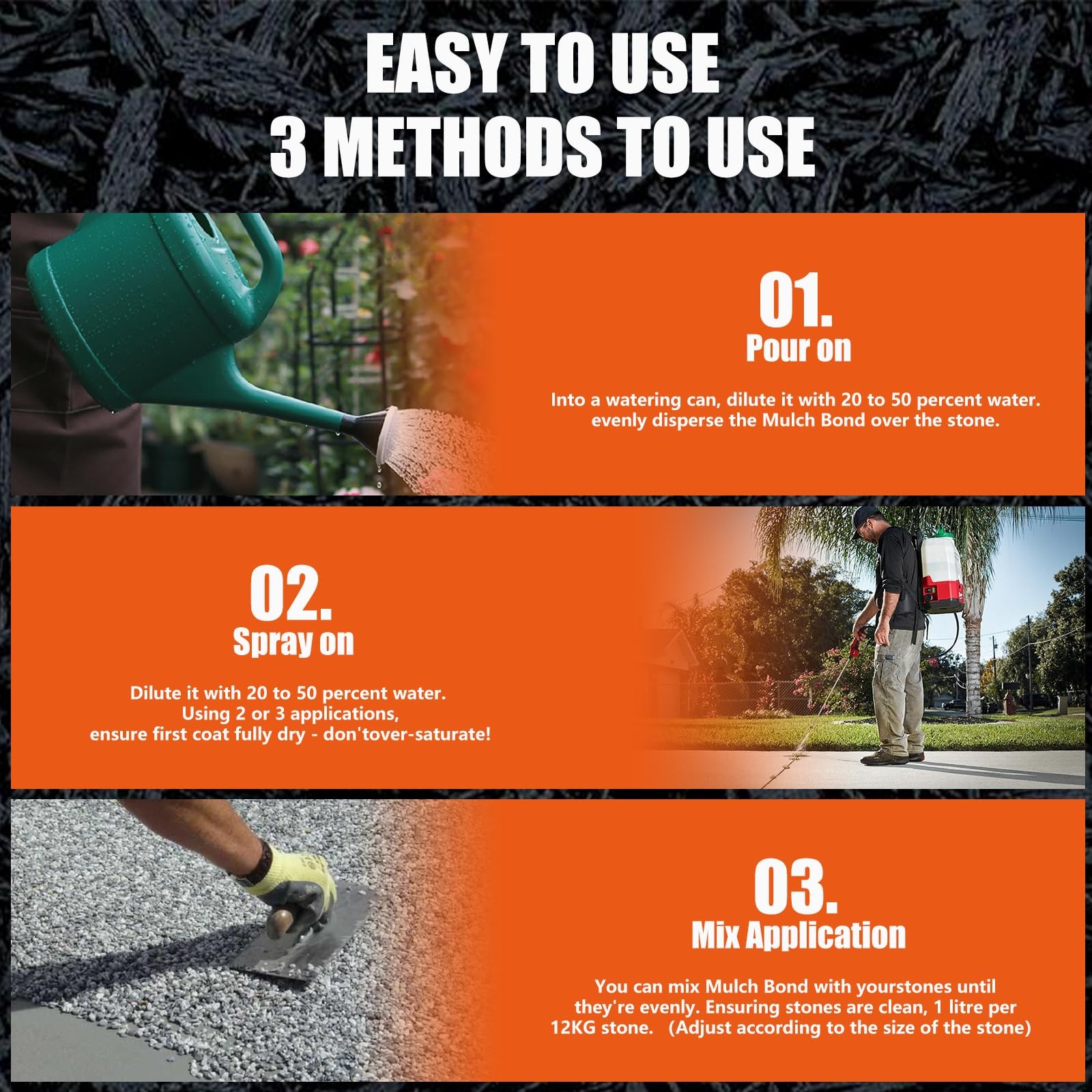Mulch Bond, 32OZ Rock Glue for Landscaping Heavy Duty Gravel Binder & Stone Adhe
