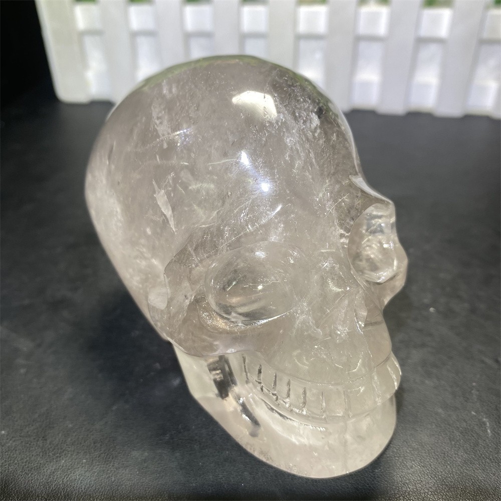 1.9LB 4.2″Natural A+Smoky Quartz Skull Statue Crystal Carving Reiki Heal Decor
