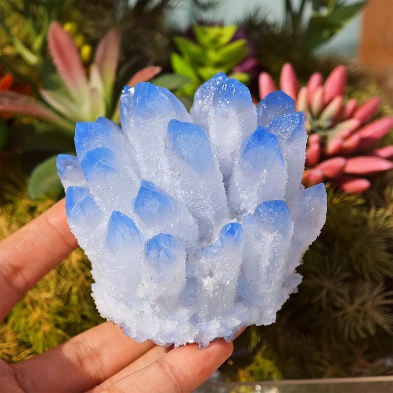 400g+ Rare Large Raw Blue Phantom Quartz Crystal Cluster Quartz Mineral Specimen