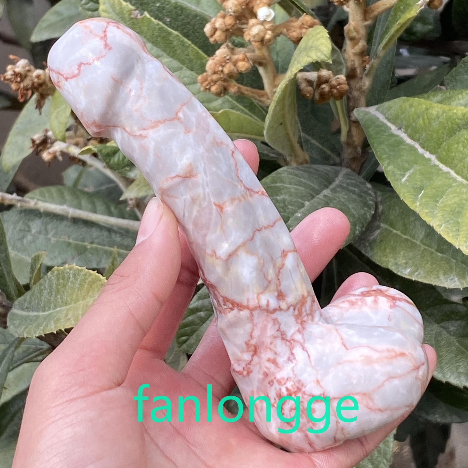 6in Natural Red network stone male penis Quartz Crystal Carved Figurines 1pc