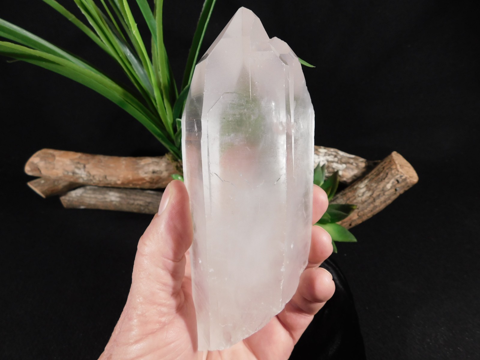 Big! Semi Translucent LEMURIAN Quartz Crystal From Brazil 710gr