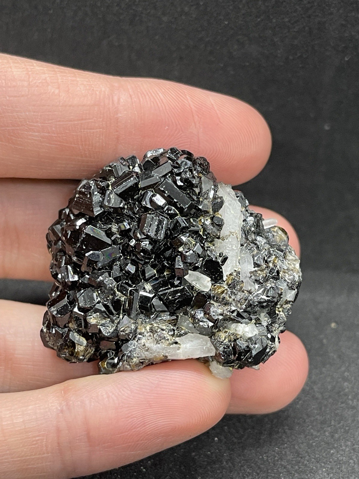 Natural Cassiterite Crystal With Quartz Specimen From Bolivia