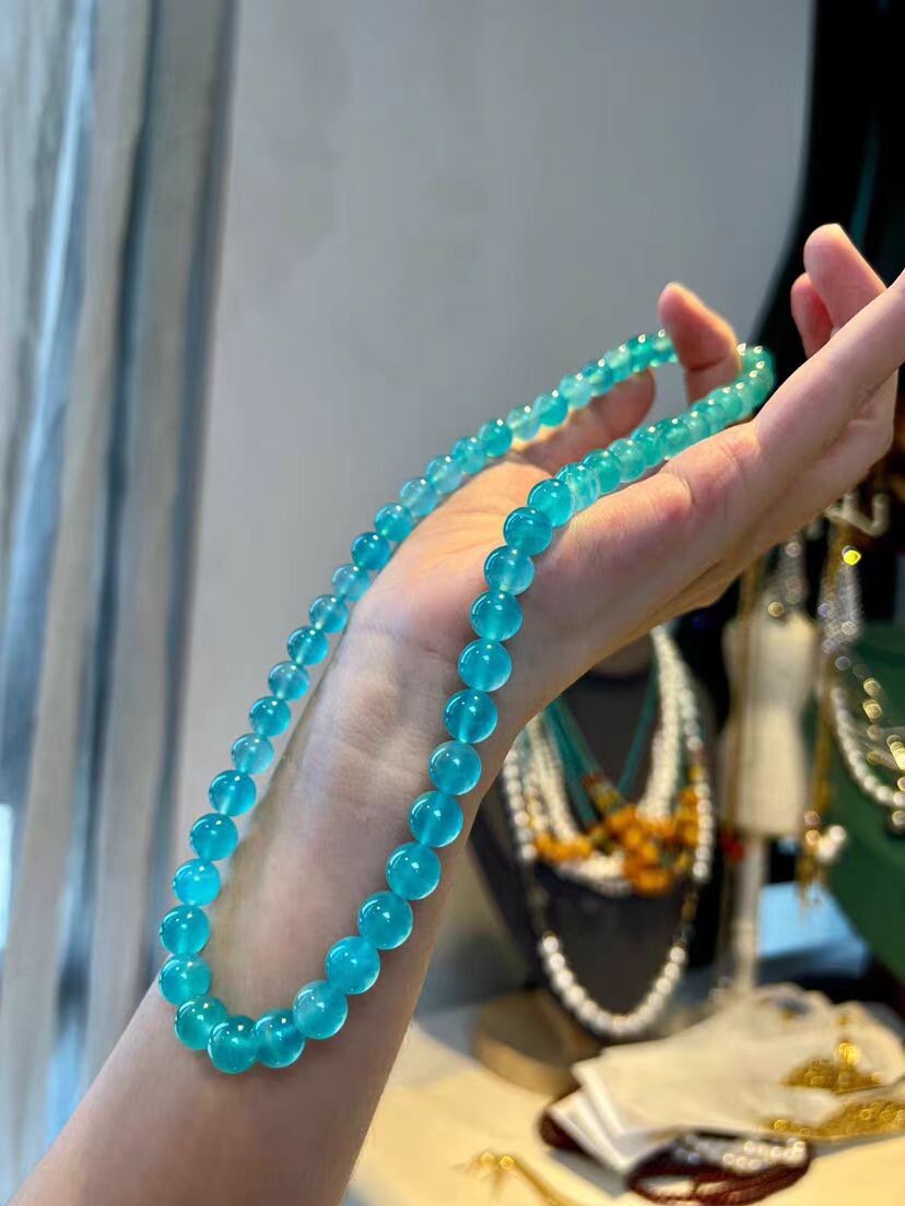 8mm Natural Amazonite Beaded Necklace and Bracelet Set, Mother’s Day Gift