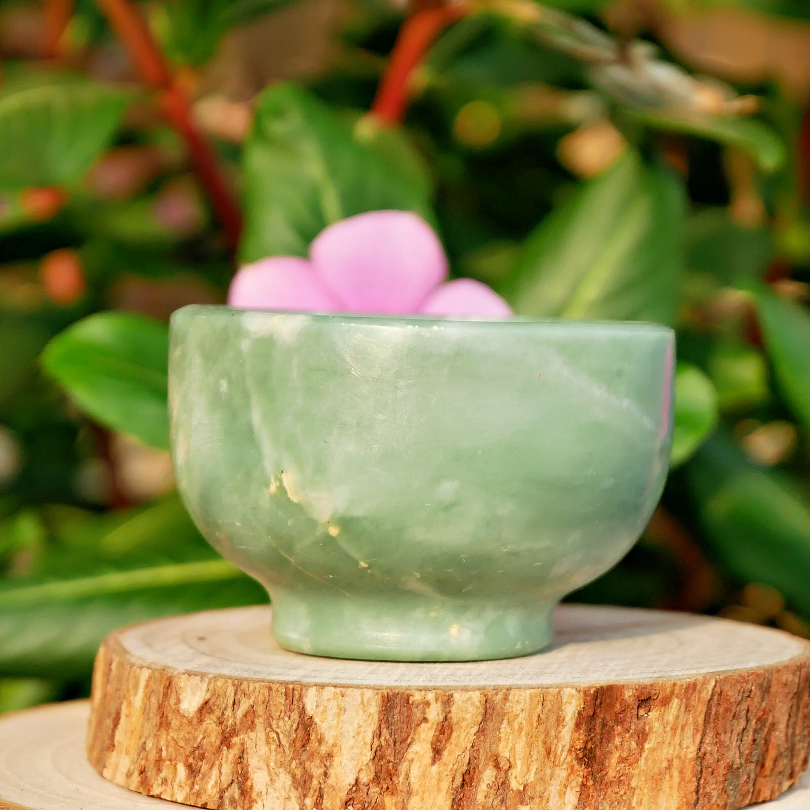 4PCS Natural Jade Bowl Gemstone Quartz Dish Chakra Healing Reiki Crystal Gift 2″