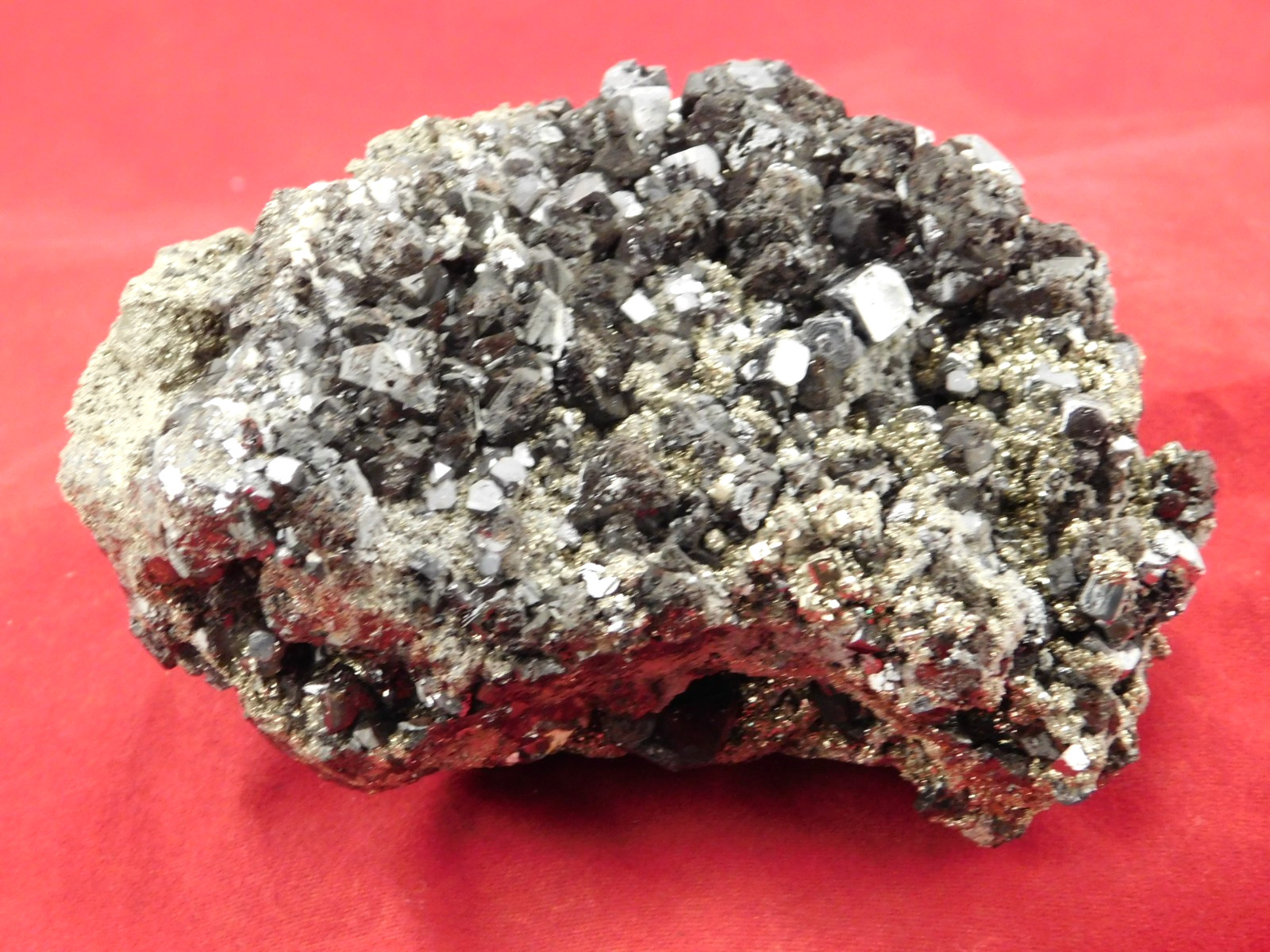 Big! Galena Crystal CUBE Cluster with Druzy PYRITE and Sphalerite Peru 538gr