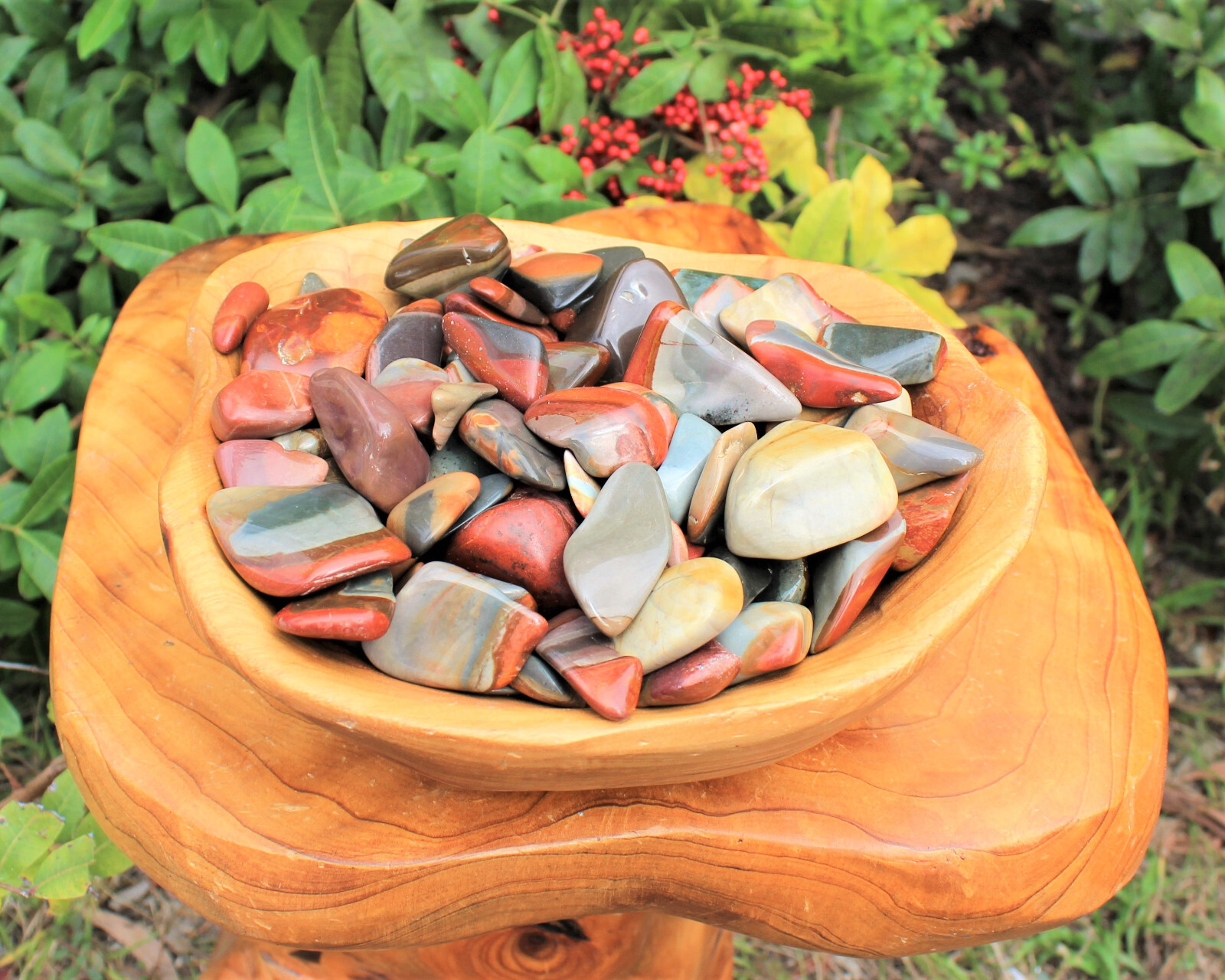 Polychrome Jasper Tumbled Stones: Choose How Many Pieces A Grade (Desert Jasper)