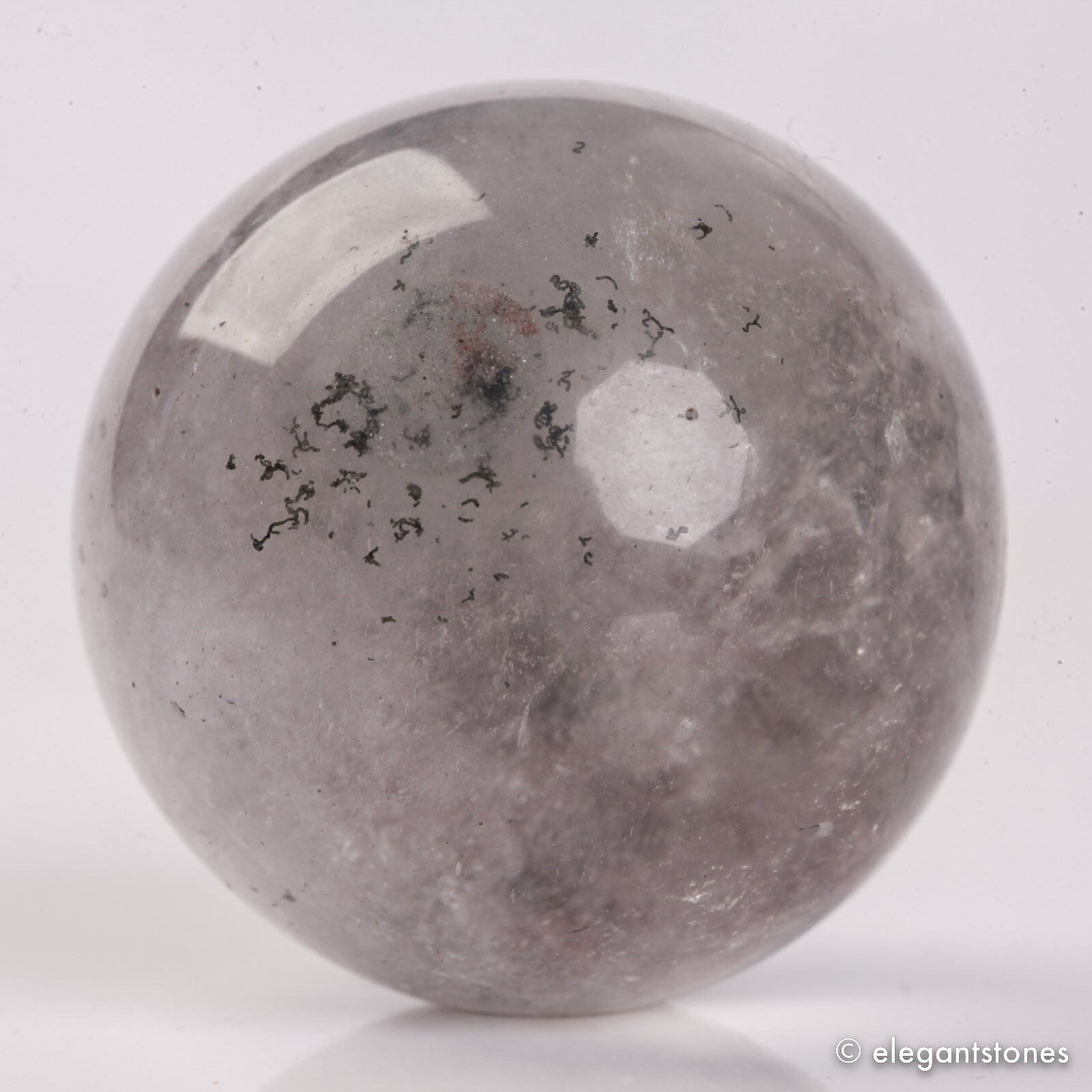 56g34mm Natural Garden/Phantom/Ghost/Lodolite Quartz Crystal Sphere Healing Ball