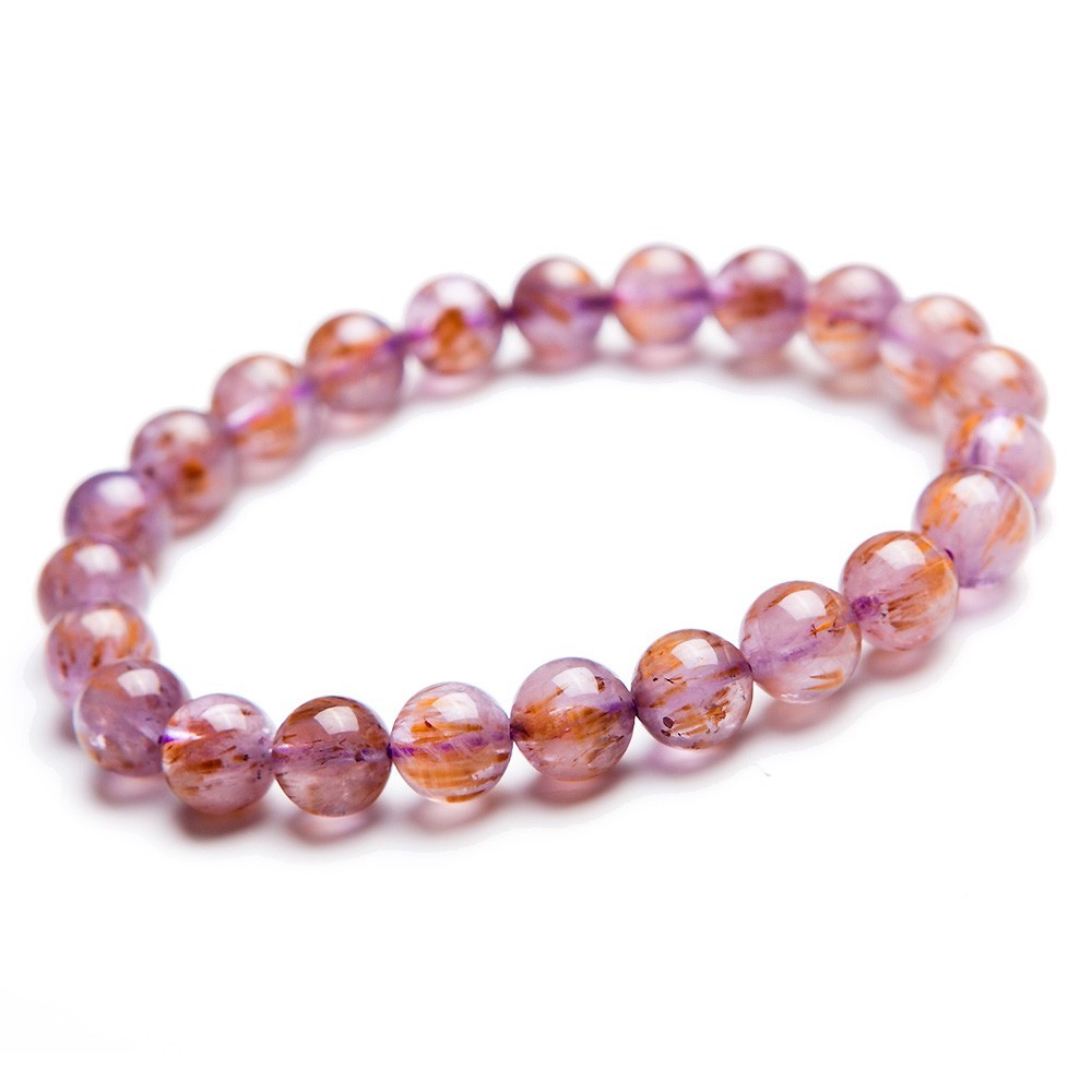 High Quality Natural Quartz Purple Titanium Crystal Bracelet Adult Collectible