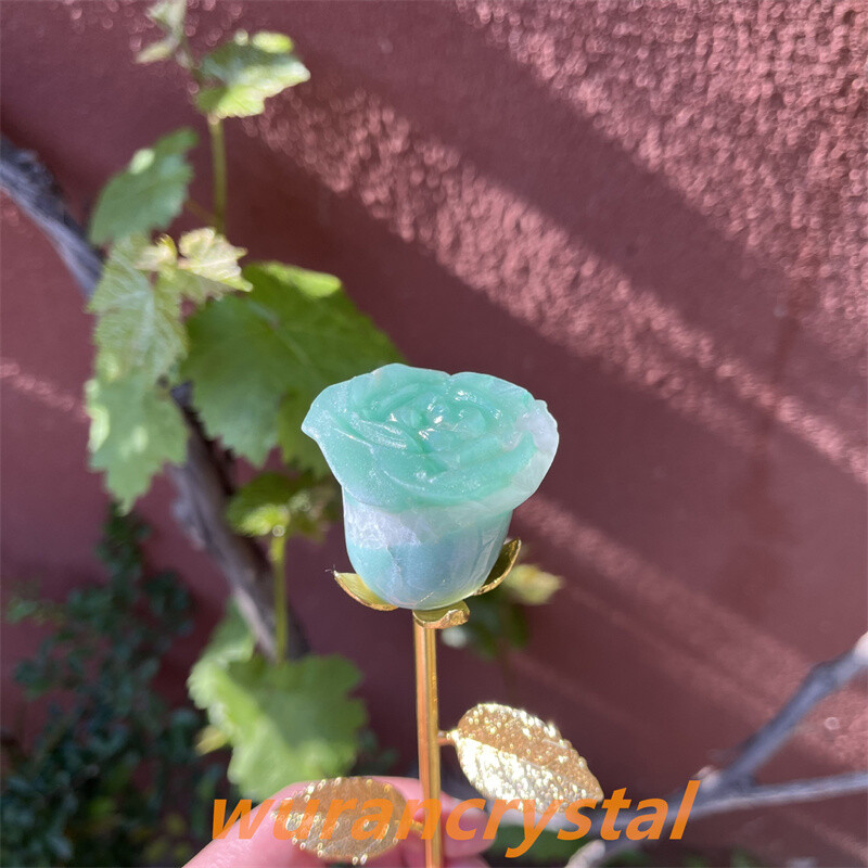 Mix Natural quartz crystal rose point carved vase bedroom Reiki healing gift