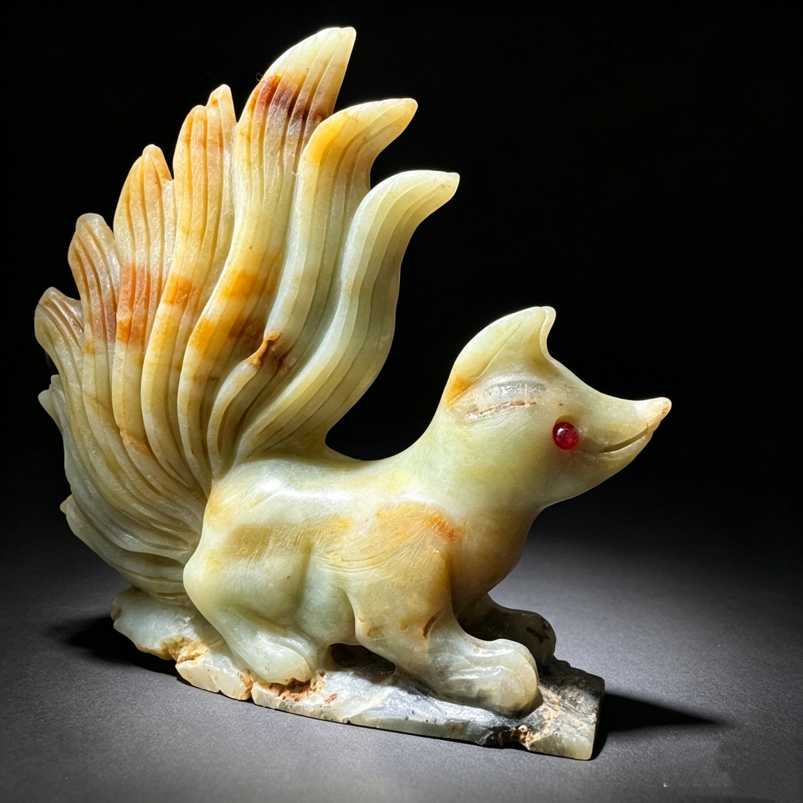 Collectible Amazonite Fox Carving – Hand Carved Natural Animal Art Sculpture
