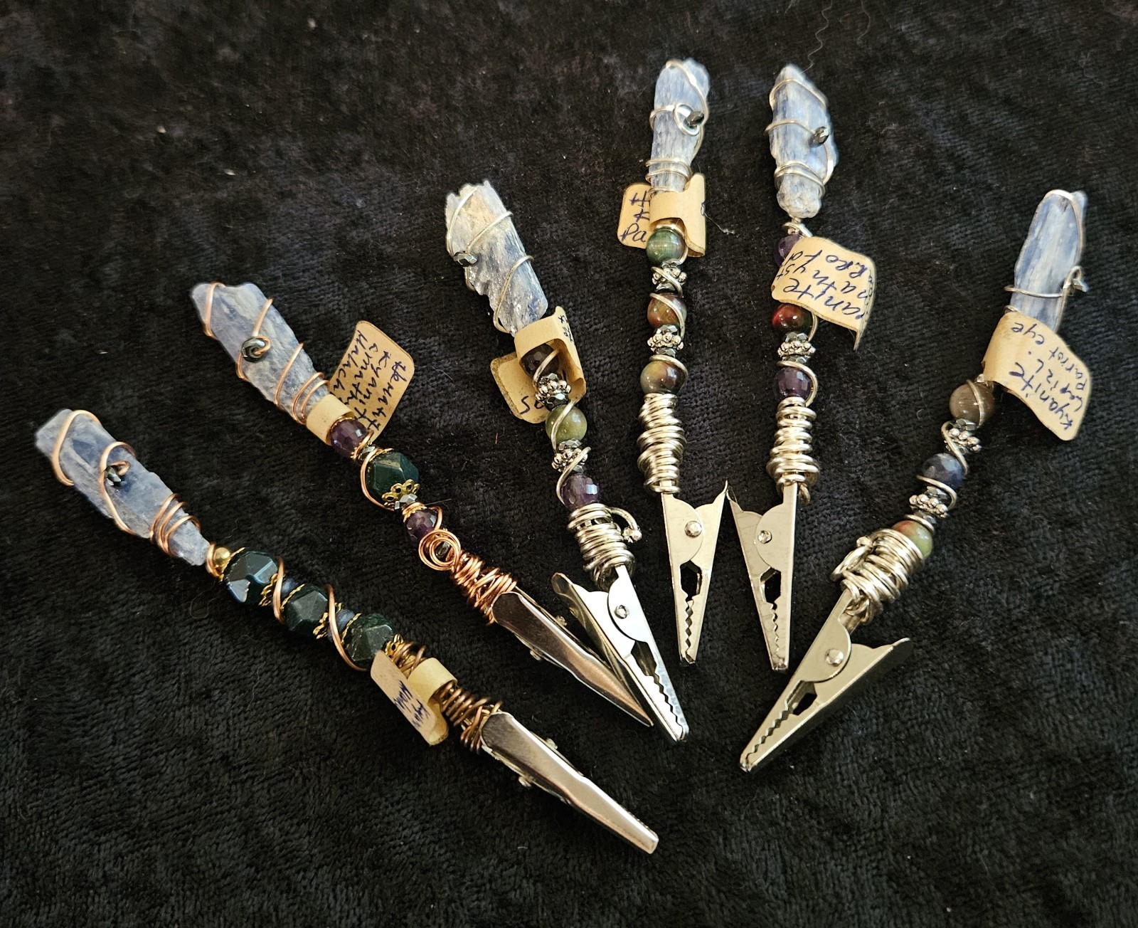 Handcrafted Wire-Wrapped Witchbroom Crystal Clip Holder. 1 Item only