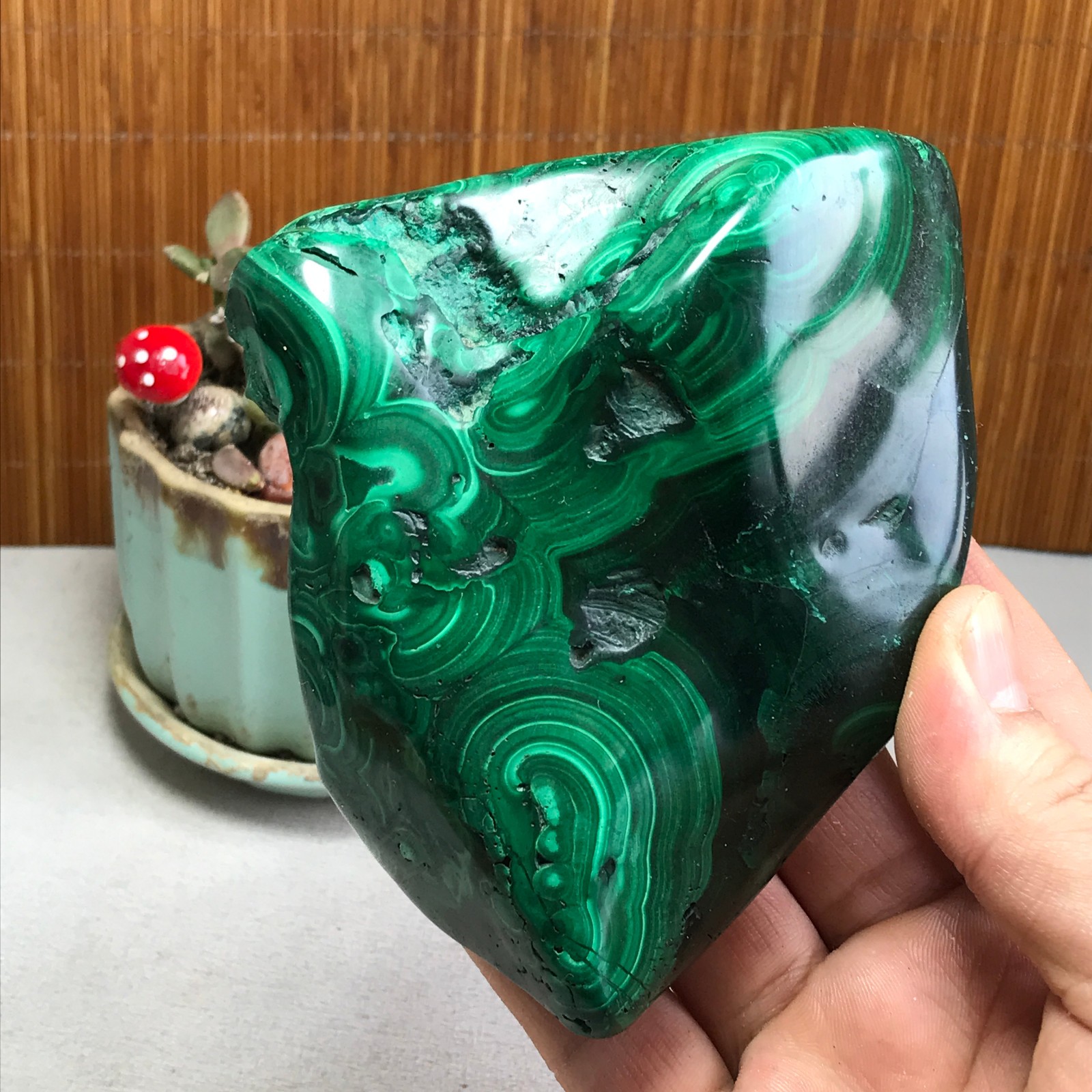 943g Natural Malachite Rough/Polish original mineral Crystal Specimen A4598