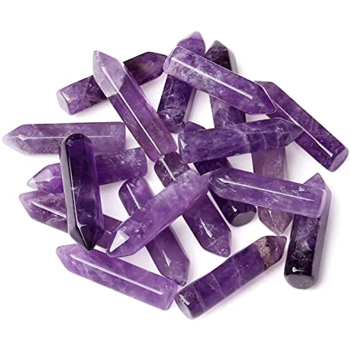 20pcs Amethyst Natural Healing Crystals Stones Polished Tumbled Gemstones Bulk