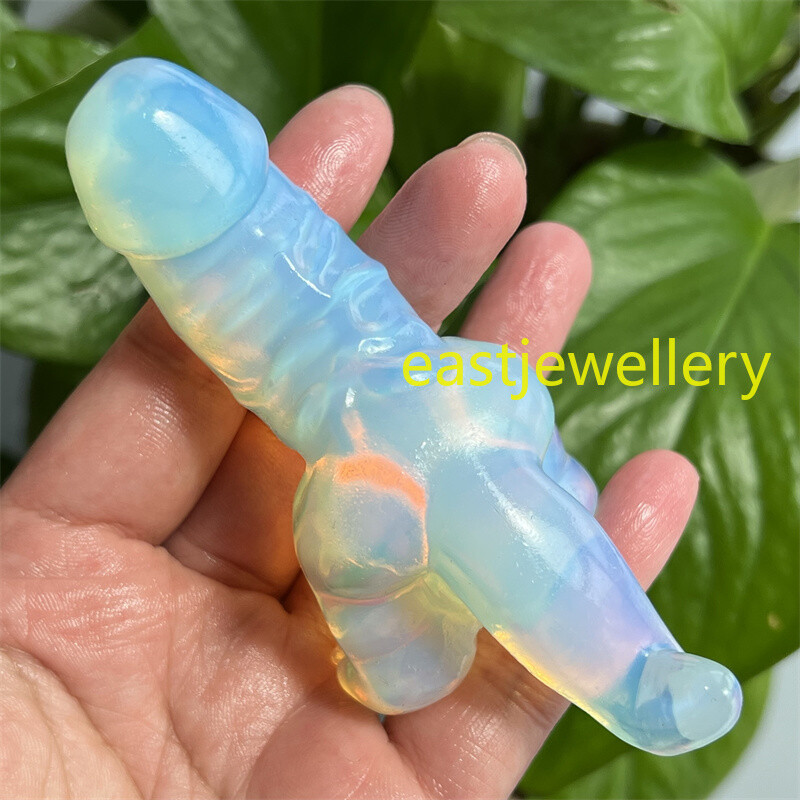 3.9″ Hand Carved Opalite Male Penis skull quartz crystal skull Healing Decor 1PC
