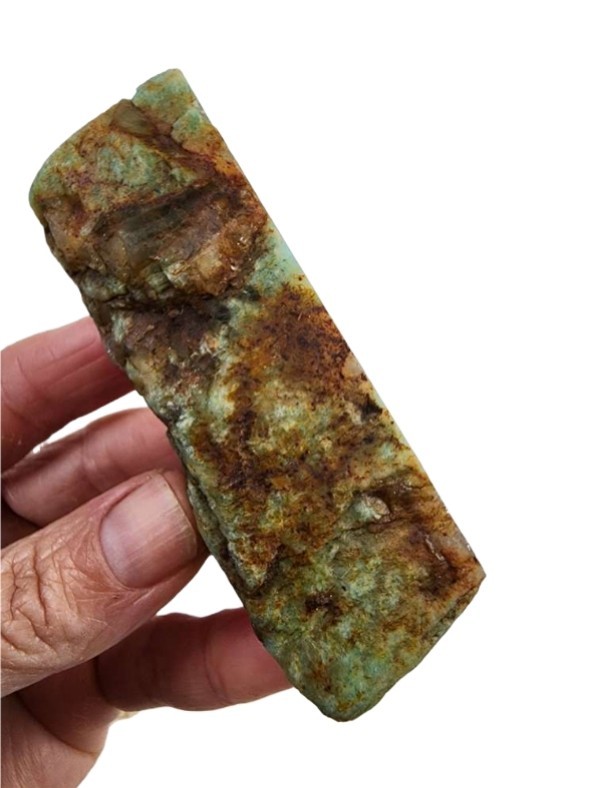 Amazonite Crystal Faced Rough 118.4 grams. Brazil