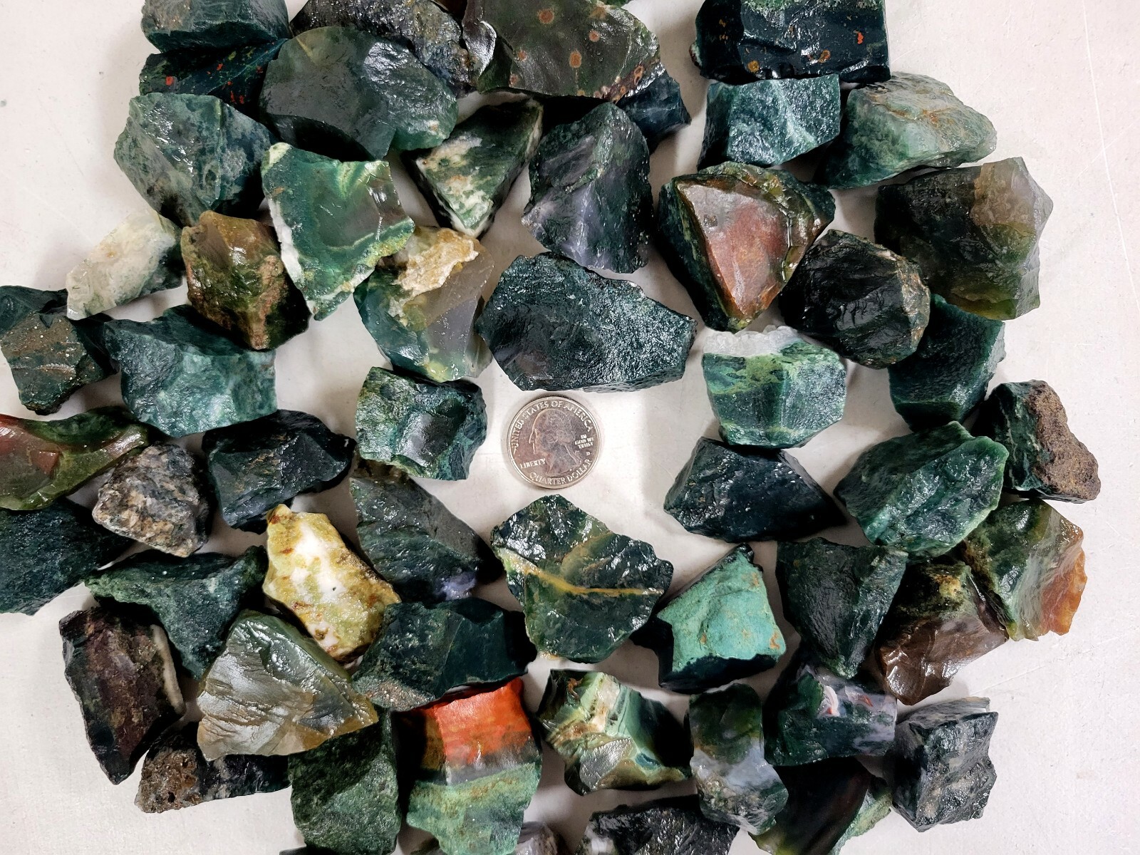 Raw Moss Agate – From India – Bulk Rough Crystals Natural Healing Gemstones