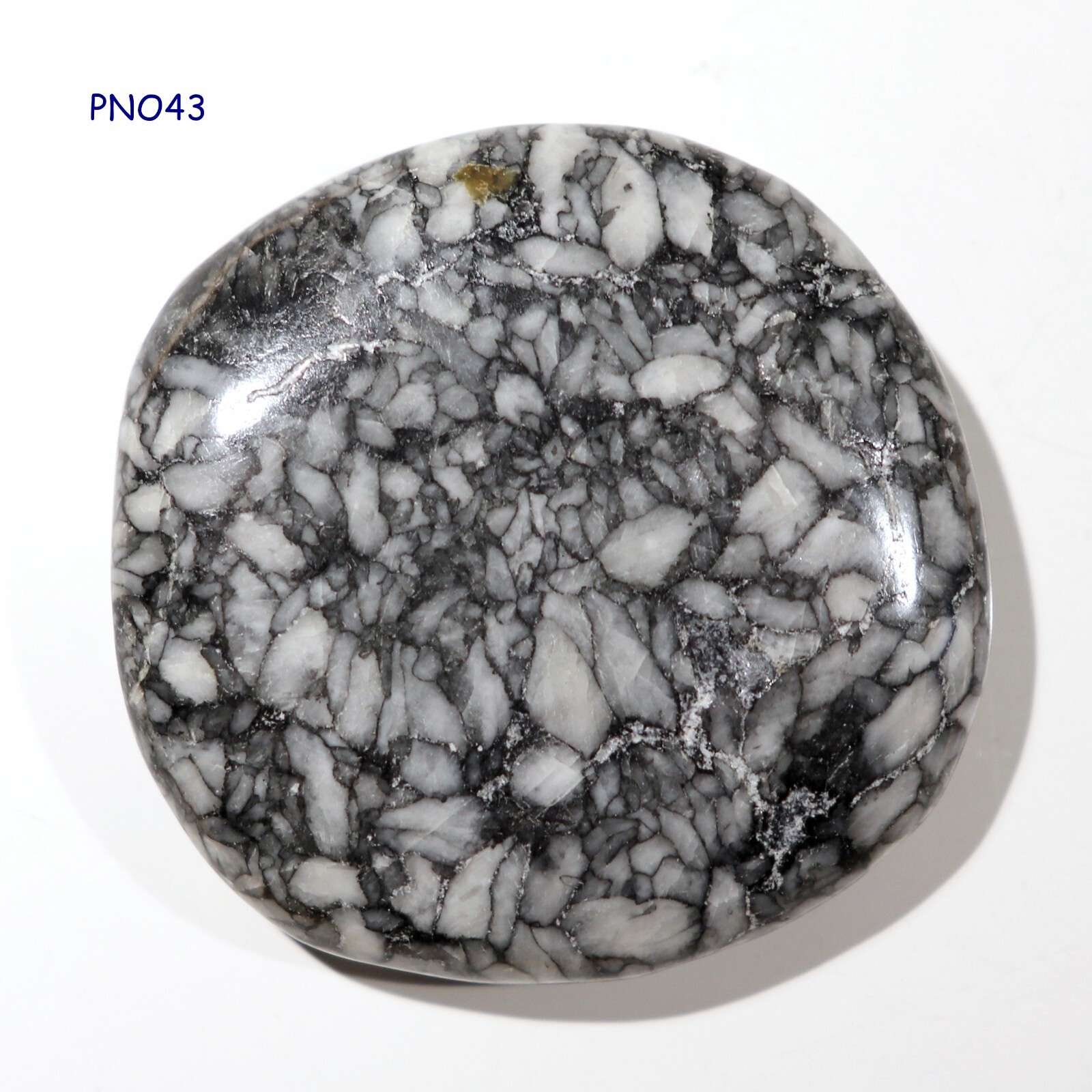 Polished Flat Palm Stone: Pinolith, Pinolite (Dolomite, Graphite, Magnesite)