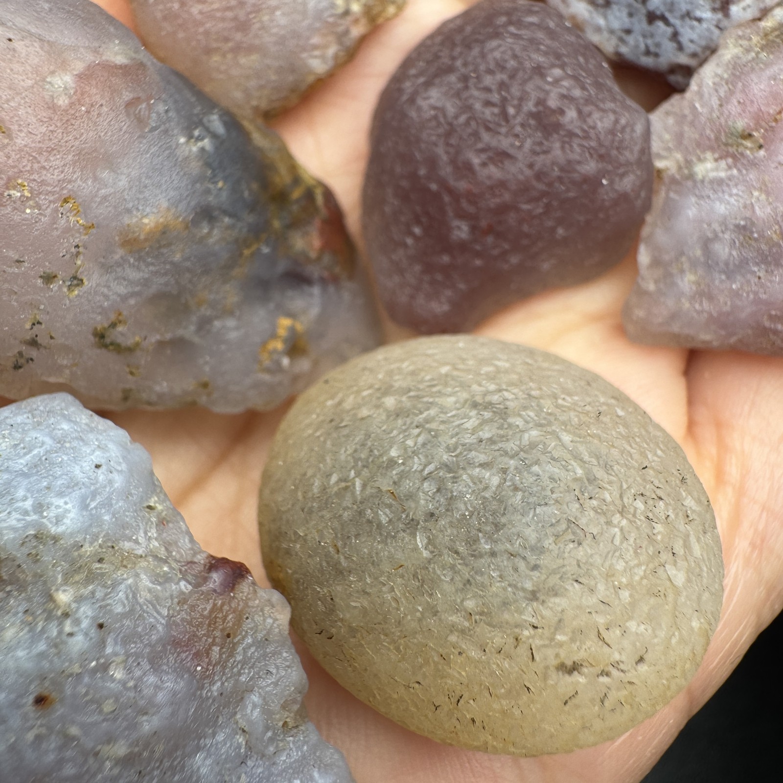 9pcs 133G Natural Alxa Gobi Sweet Candy Agate Set #6634