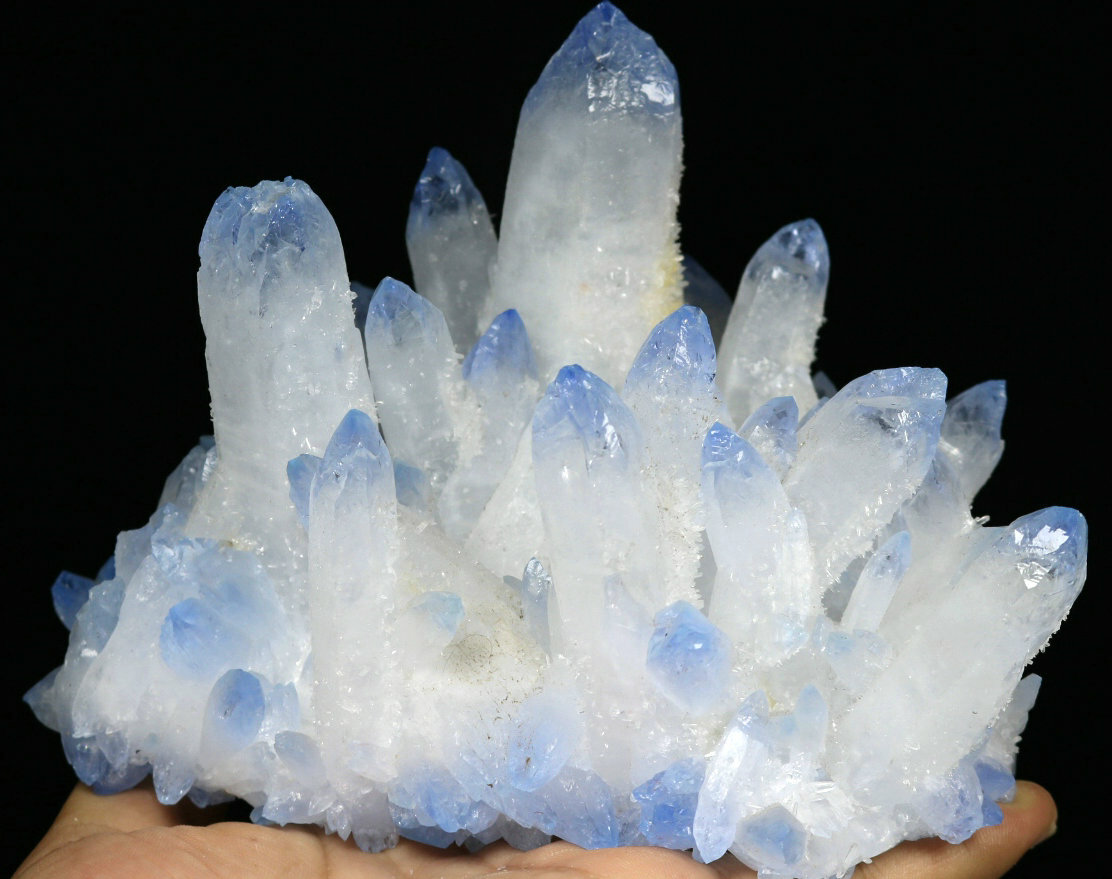 2.98lb Rare Beatiful Blue Tibetan Ghost phantom Quartz Crystal Cluster Specimen