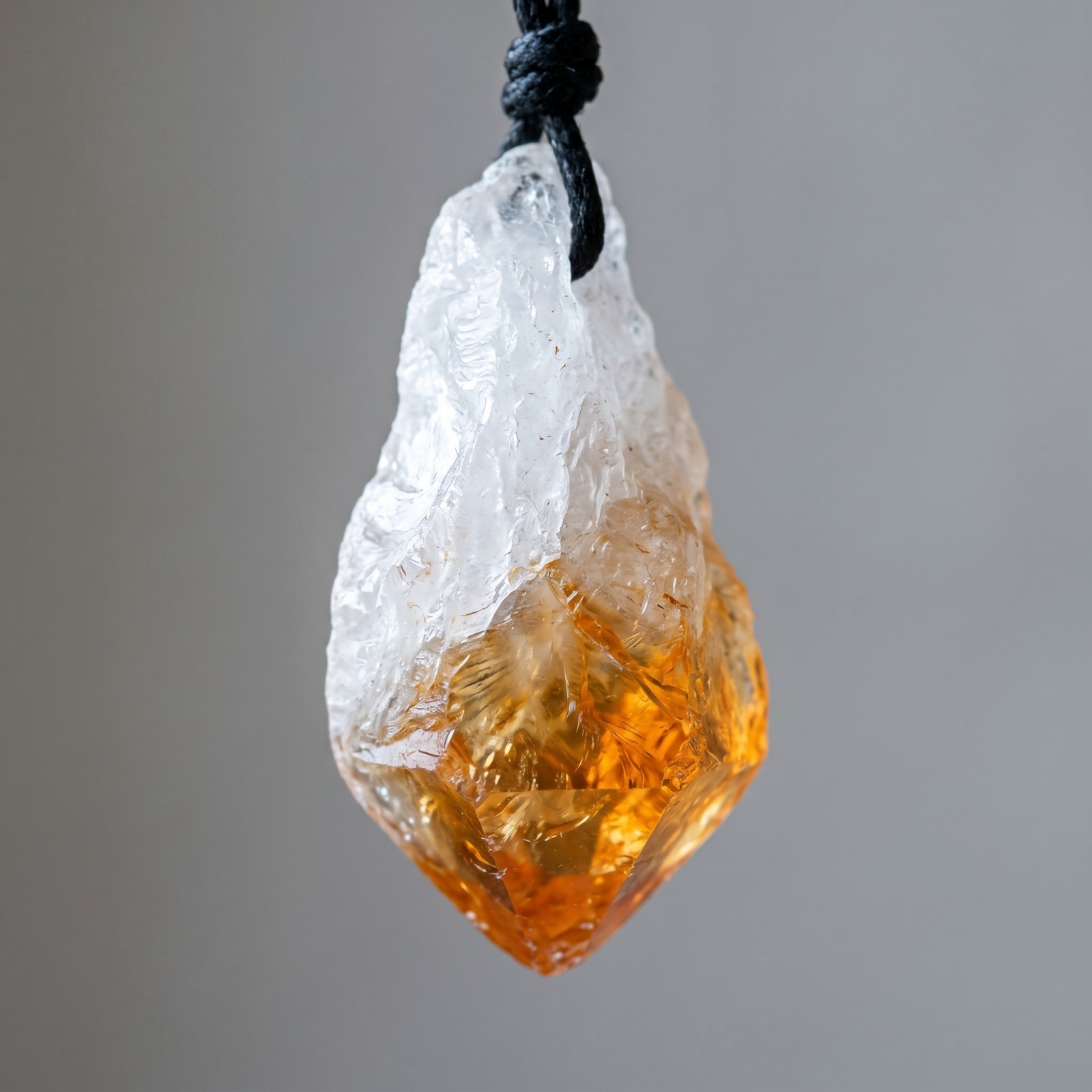 Natural Raw Citrine Crystal Pendant Necklace Healing Rough Gemstone Boho Jewelry