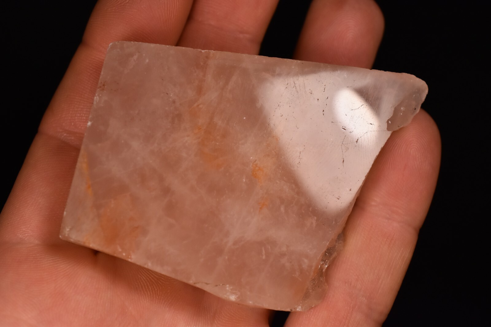 *ROSE QUARTZ* Slab 6.8cm 88g Seer Stone Palm Rough Polished Healing Crystal Love