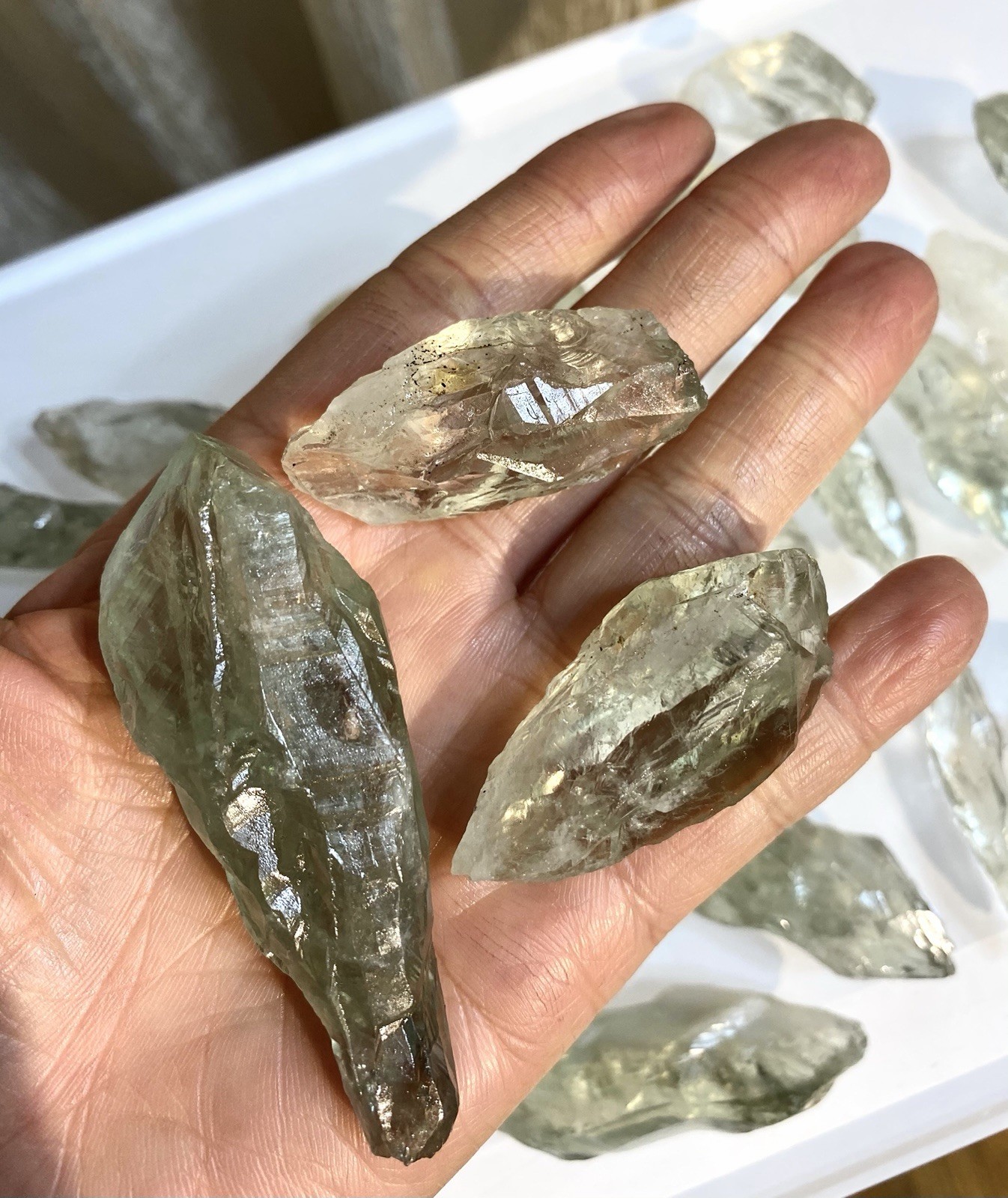 Wholesale Lot 1 Lb Natural Prasiolite Rough Crystal Healing Energy