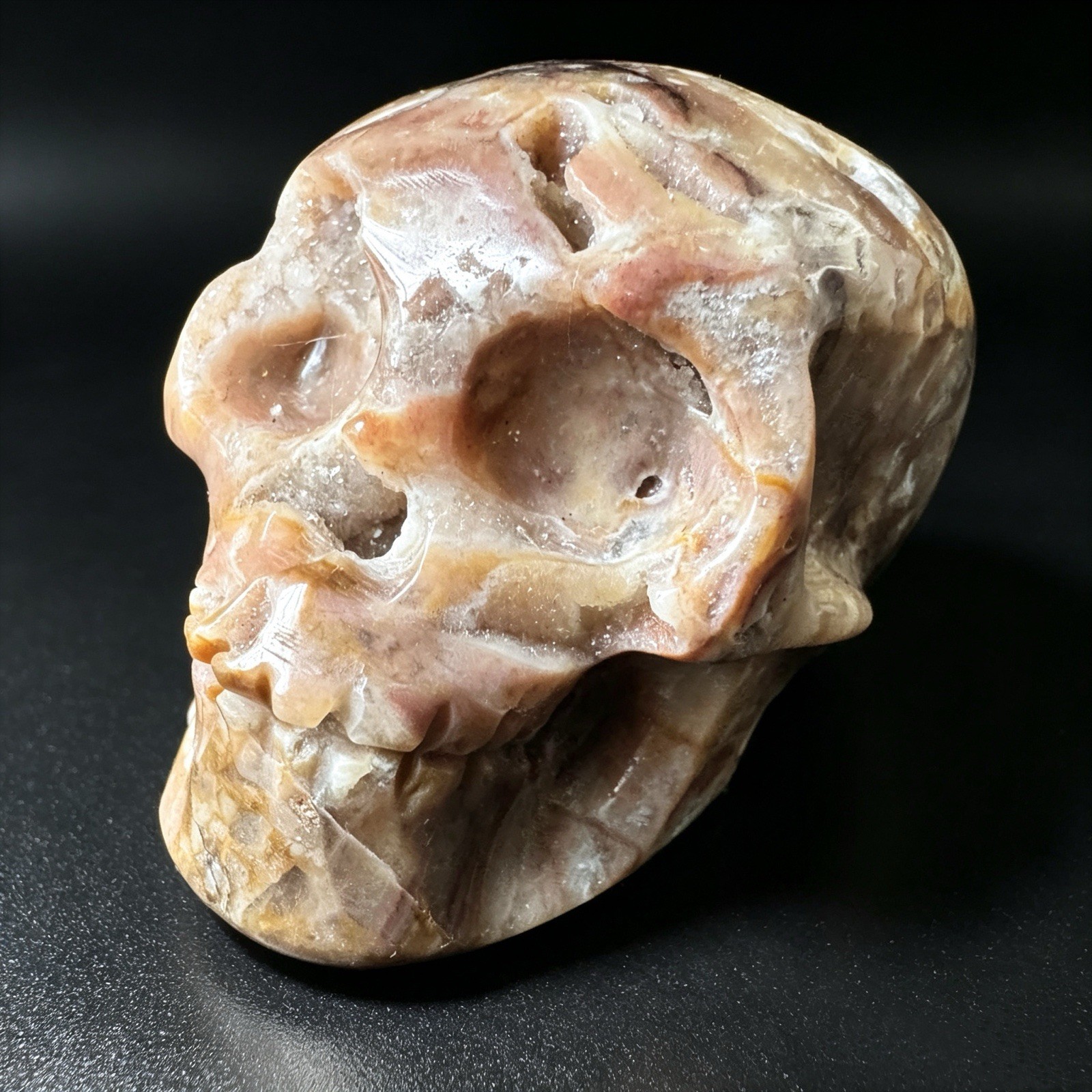 Crystal Skull, Hand Carved Natural Sphalerite Specimen for Collection, Home Deco
