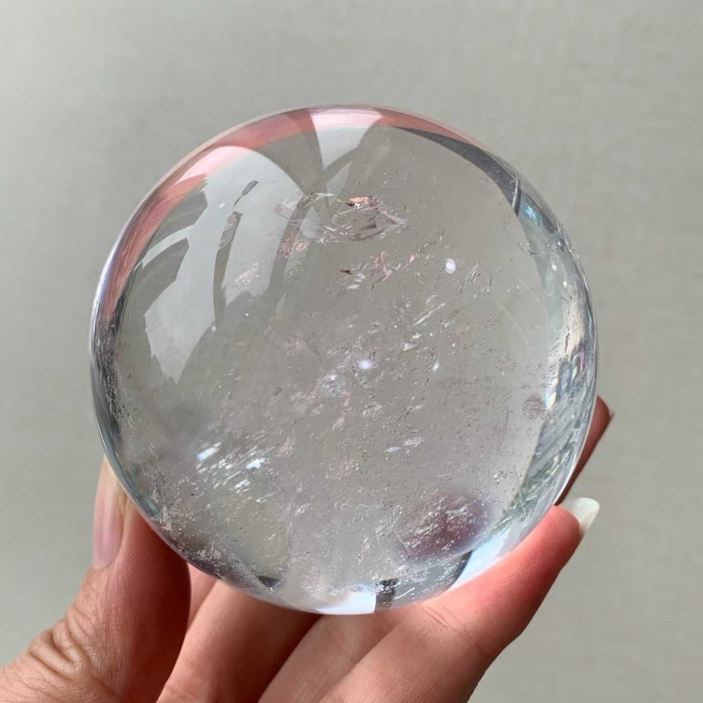 449g Natural White Quartz Sphere Crystal Ball Reiki Healing Decor
