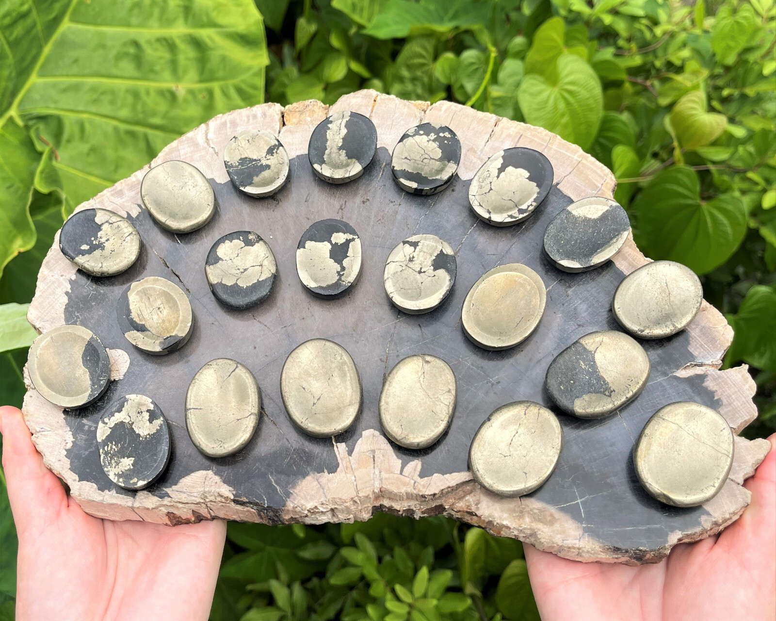 Pyrite Worry Stone (Polished Pyrite Crystal Gemstone, Pyrite Pocket Palm Stone)