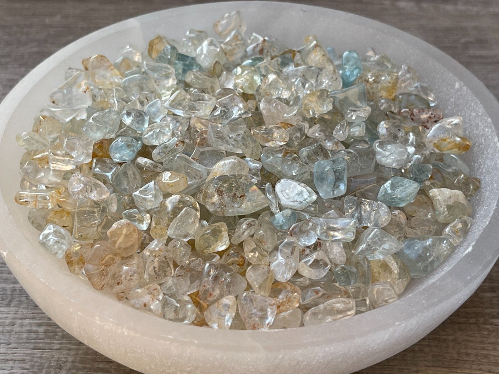 Grade A++ Lemon Topaz Semi Tumbled Gemstone Chips 5-20 mm, Wholesale Bulk Lot